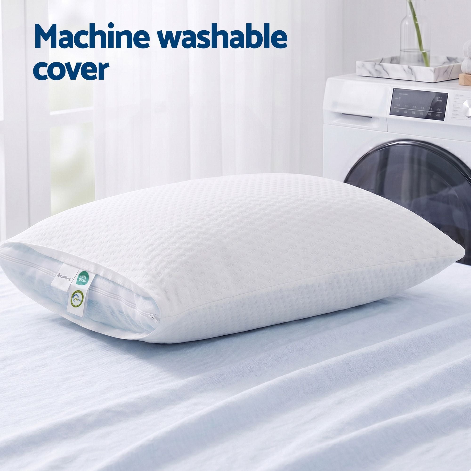 Cooling Memory Foam Pillow Pillows 1 Pack, Anti-Flattening Bed Pillows for Hot Sleepers, Adjustable Shredded Gel Side Sleeper Pillow for Neck Support, Washable Cover, 72x50x15cm - Home & Garden > Bedding > Pillows - Rivercity House & Home Co. (ABN 18 642 972 209) - Affordable Modern Furniture Australia