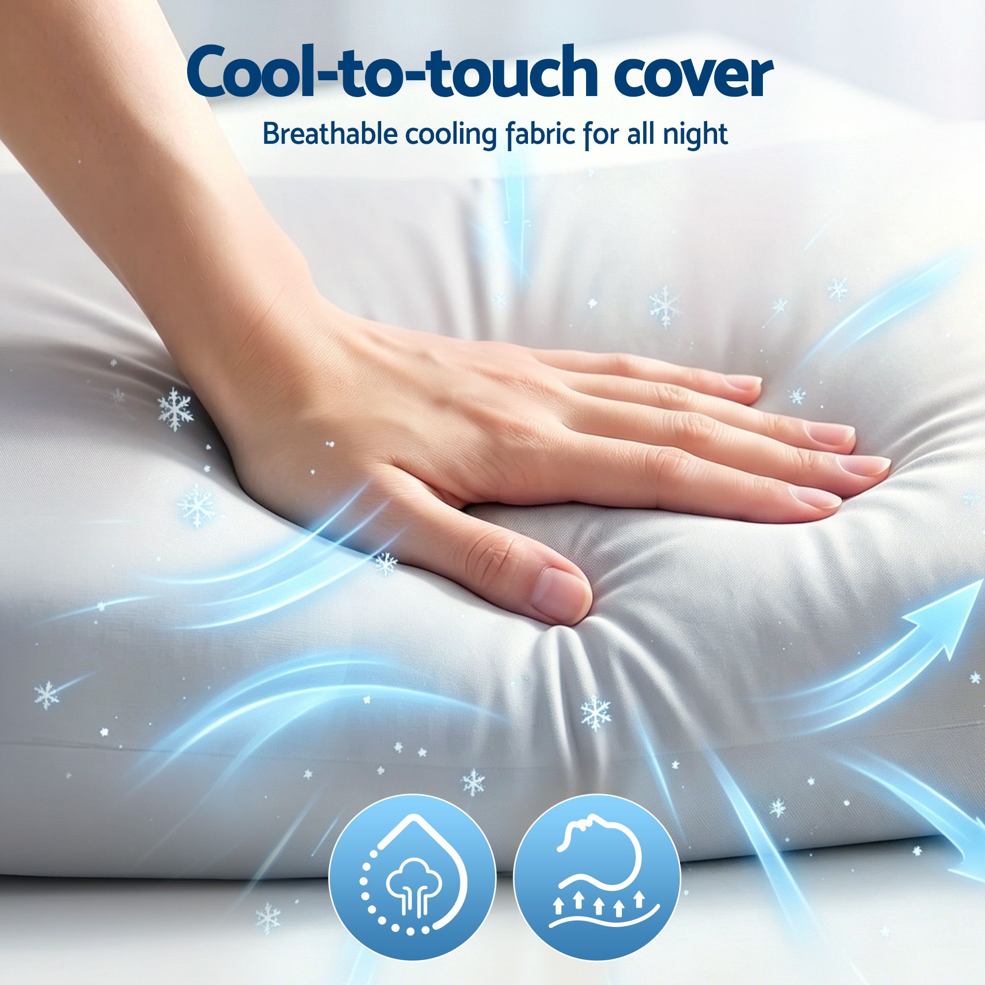 Cooling Memory Foam Pillows for Sleeping, Anti-Clumping Solid Core Bed Pillows for Hot Sleepers, Supportive Side Sleeper Pillow, Washable Cover Queen Size 1 Pack, 70x40x10cm - Home & Garden > Bedding > Pillows - Rivercity House & Home Co. (ABN 18 642 972 209) - Affordable Modern Furniture Australia