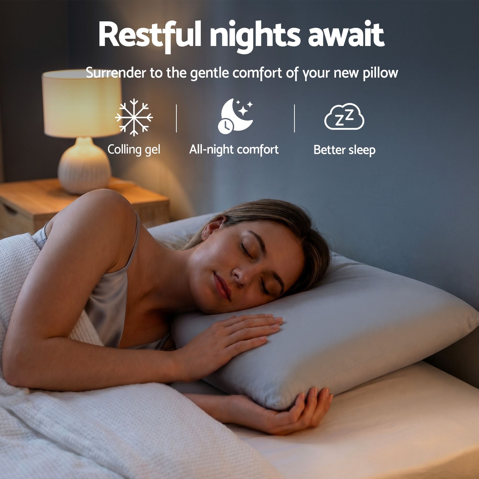 Cooling Memory Foam Pillows for Sleeping, Anti-Clumping Solid Core Bed Pillows for Hot Sleepers, Supportive Side Sleeper Pillow, Washable Cover Queen Size 1 Pack, 70x40x10cm - Home & Garden > Bedding > Pillows - Rivercity House & Home Co. (ABN 18 642 972 209) - Affordable Modern Furniture Australia