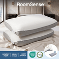 Cooling Memory Foam Queen Pillow 65x40x14cm Dual-Sided 55D Solid Core Neck Support - White