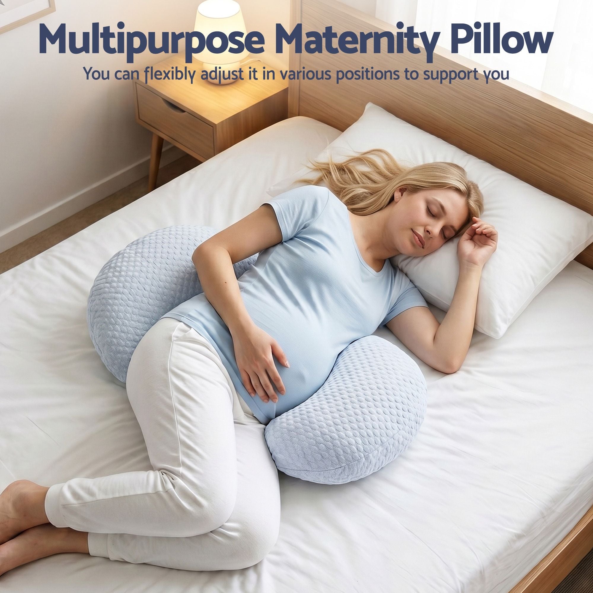 Cooling Pregnancy Adjustable Maternity Body Pillow 37x87 cm - Blue - Home & Garden > Bedding > Pillows - Rivercity House & Home Co. (ABN 18 642 972 209) - Affordable Modern Furniture Australia