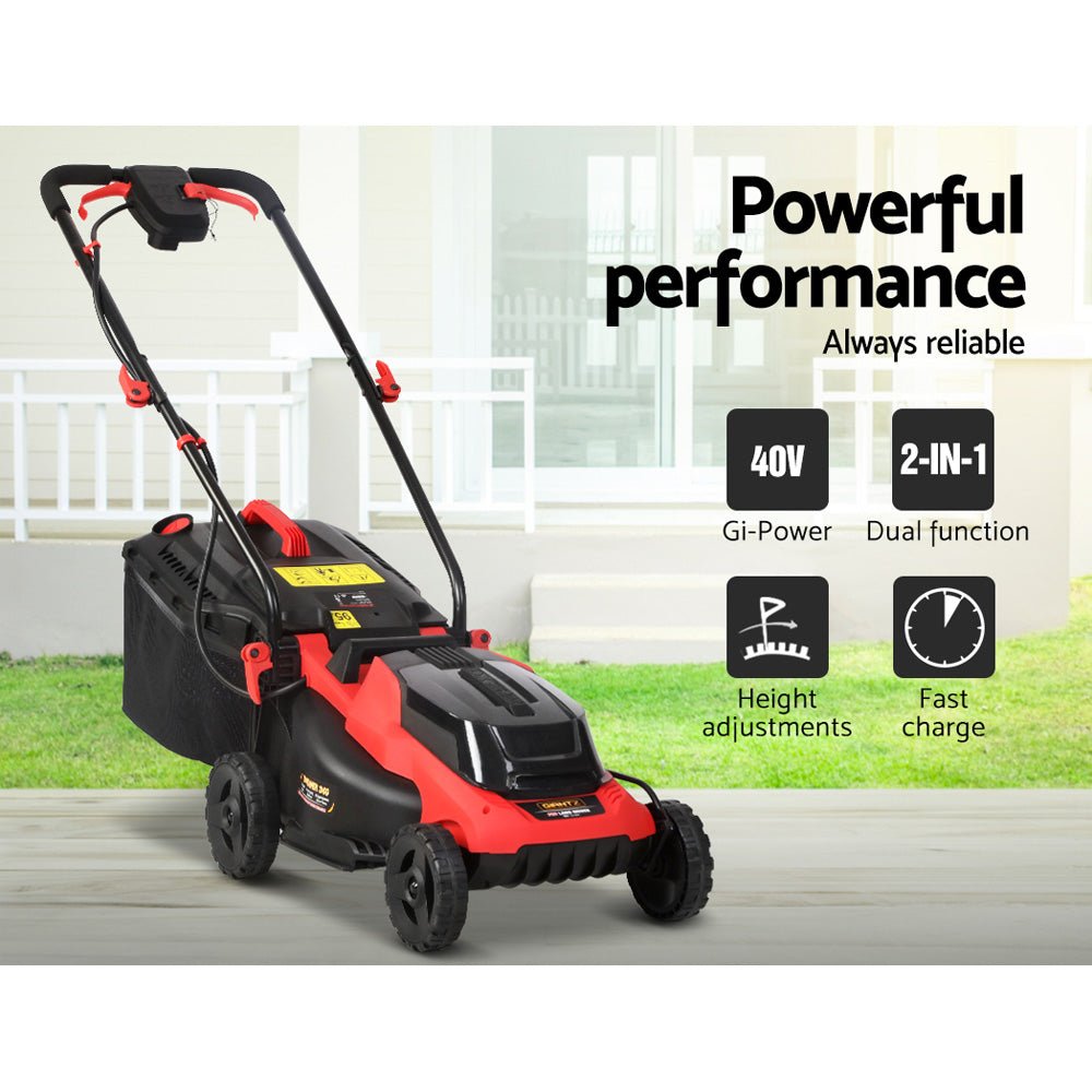 Cordless 40V Electric Lawn Mower 34cm Cutting Width - Green - Tools > Power Tools > Outdoor Power Equipment - Rivercity House & Home Co. (ABN 18 642 972 209) - Affordable Modern Furniture Australia