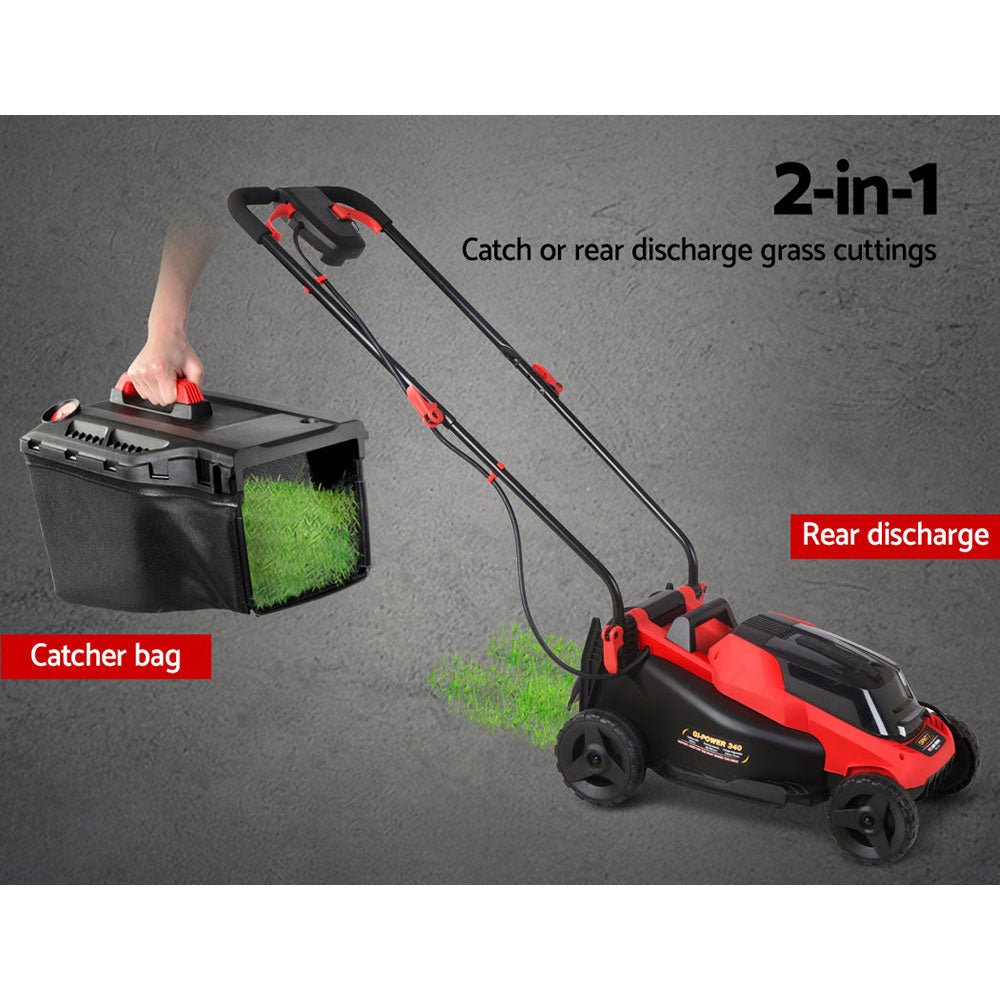 Cordless 40V Electric Lawn Mower 34cm Cutting Width - Green - Tools > Power Tools > Outdoor Power Equipment - Rivercity House & Home Co. (ABN 18 642 972 209) - Affordable Modern Furniture Australia
