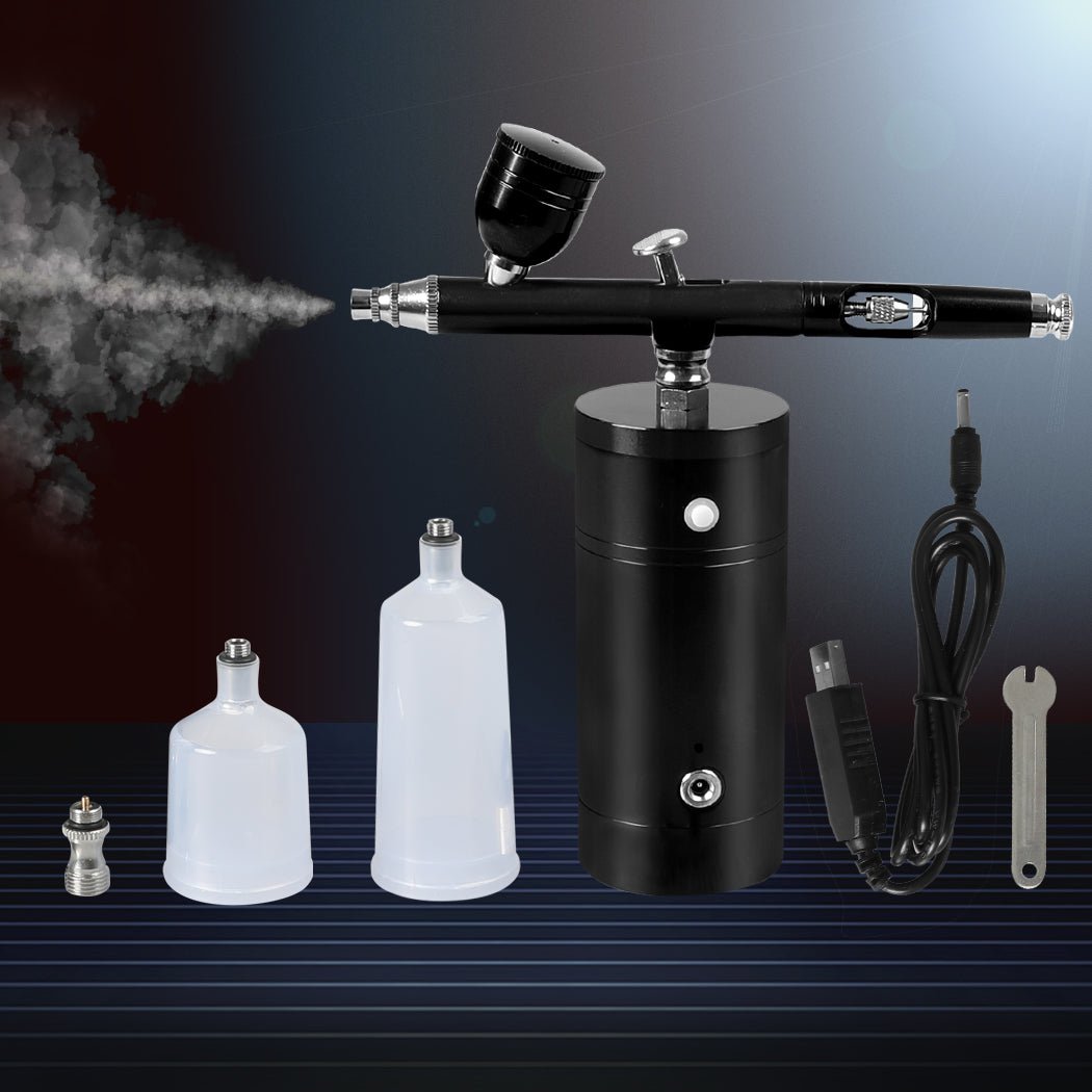 Cordless Airbrush Kit with Compressor and USB Charging - Black - Rivercity House & Home Co. (ABN 18 642 972 209) - Affordable Modern Furniture Australia