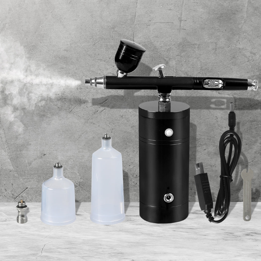 Cordless Airbrush Kit with Compressor and USB Charging - Black - Rivercity House & Home Co. (ABN 18 642 972 209) - Affordable Modern Furniture Australia