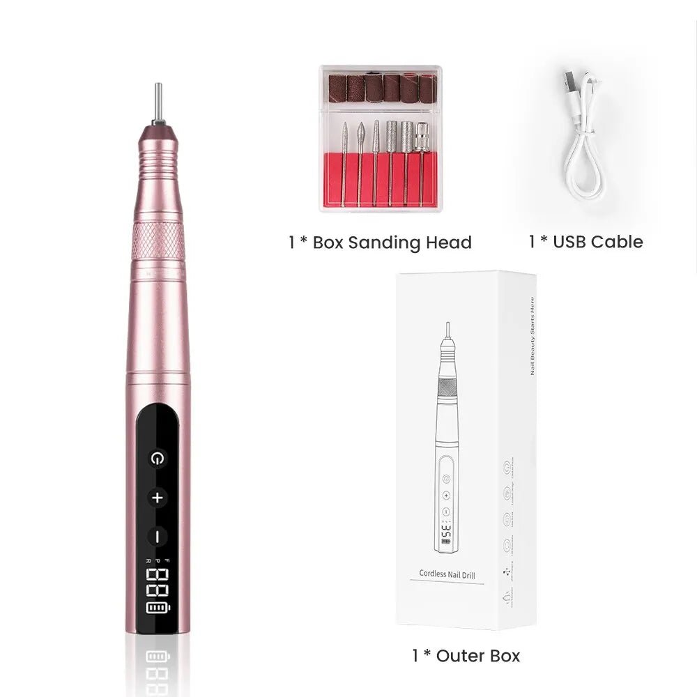 Cordless Nail Drill Kit 35000RPM LED - Pink - Occasions > Wedding Accessories > Other Wedding Decorations - Rivercity House & Home Co. (ABN 18 642 972 209) - Affordable Modern Furniture Australia