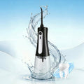 Cordless Water Flosser Dental Oral Irrigator with 8 Nozzle Heads - Black