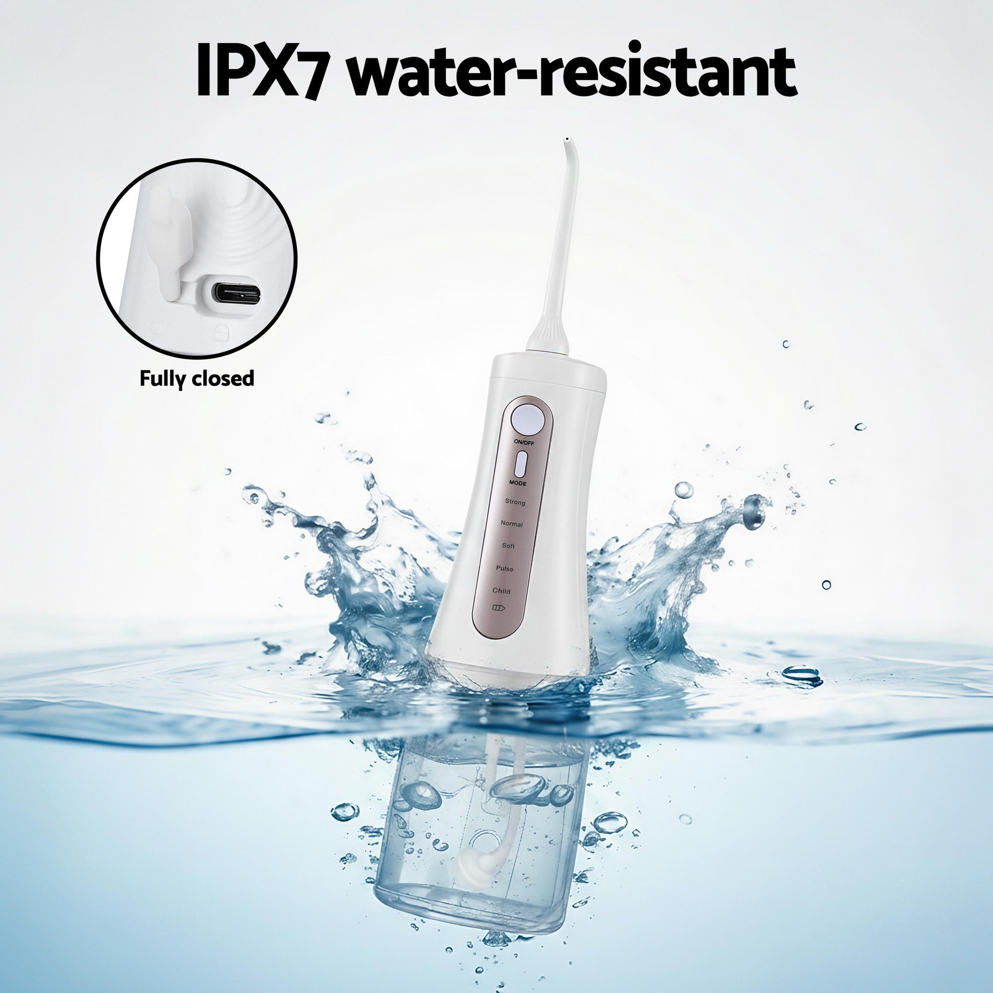 Cordless Water Flosser Dental Oral Irrigator White - Health & Beauty > Personal Care > Oral Care - Rivercity House & Home Co. (ABN 18 642 972 209) - Affordable Modern Furniture Australia
