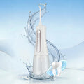 Cordless Water Flosser Oral Irrigator with 8 Nozzles 350ml Tank - White