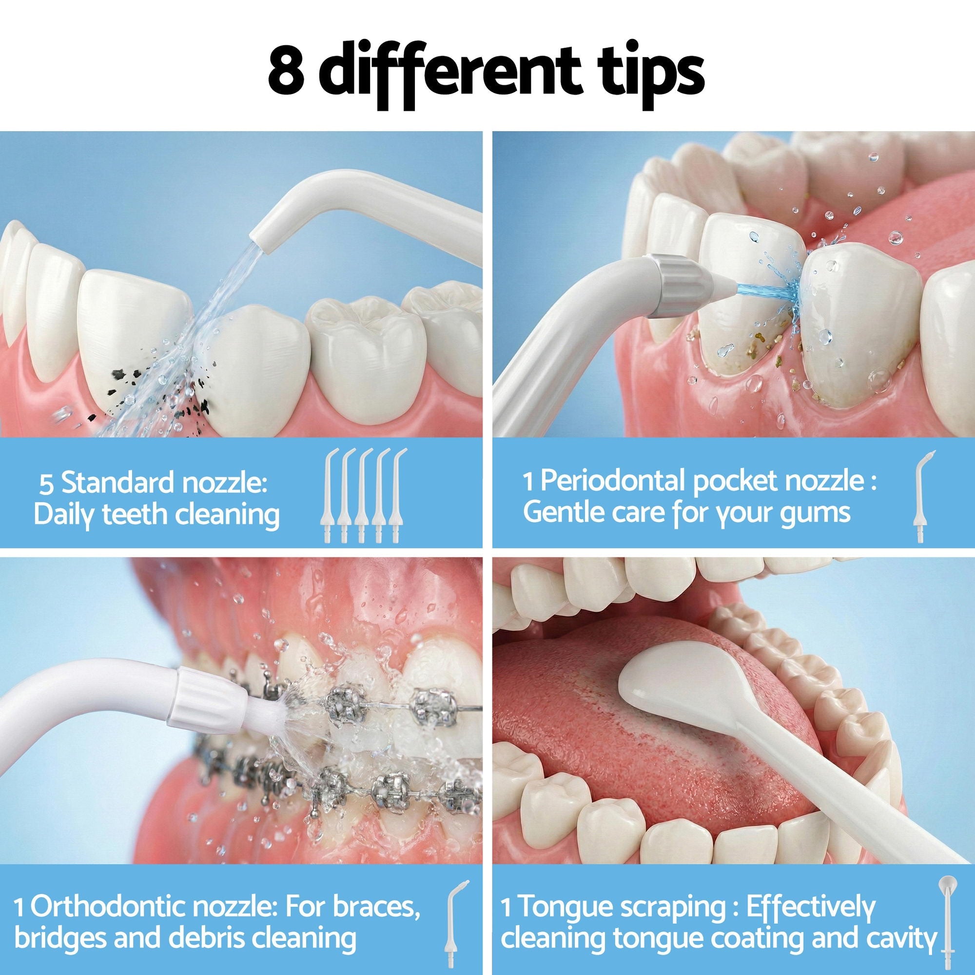 Cordless Water Flosser Dental Oral Irrigator White - Health & Beauty > Personal Care > Oral Care - Rivercity House & Home Co. (ABN 18 642 972 209) - Affordable Modern Furniture Australia