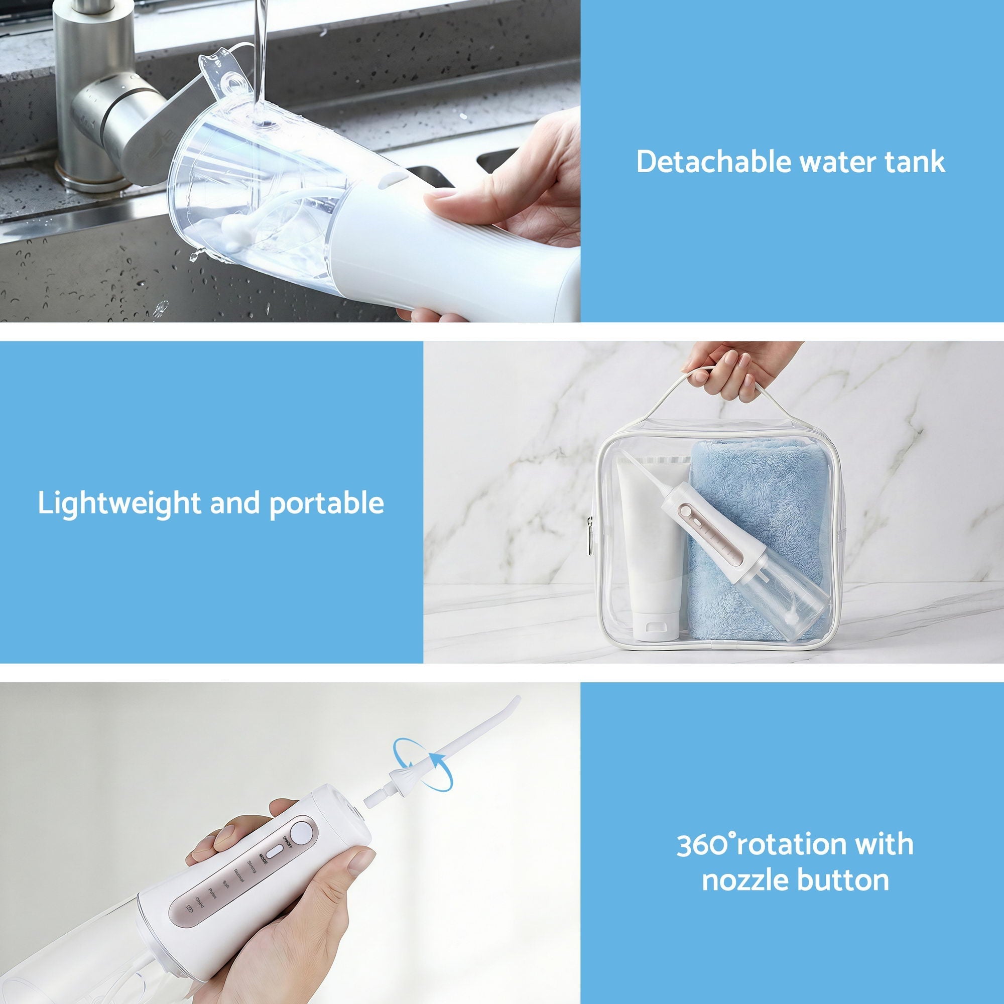 Cordless Water Flosser Dental Oral Irrigator White - Health & Beauty > Personal Care > Oral Care - Rivercity House & Home Co. (ABN 18 642 972 209) - Affordable Modern Furniture Australia