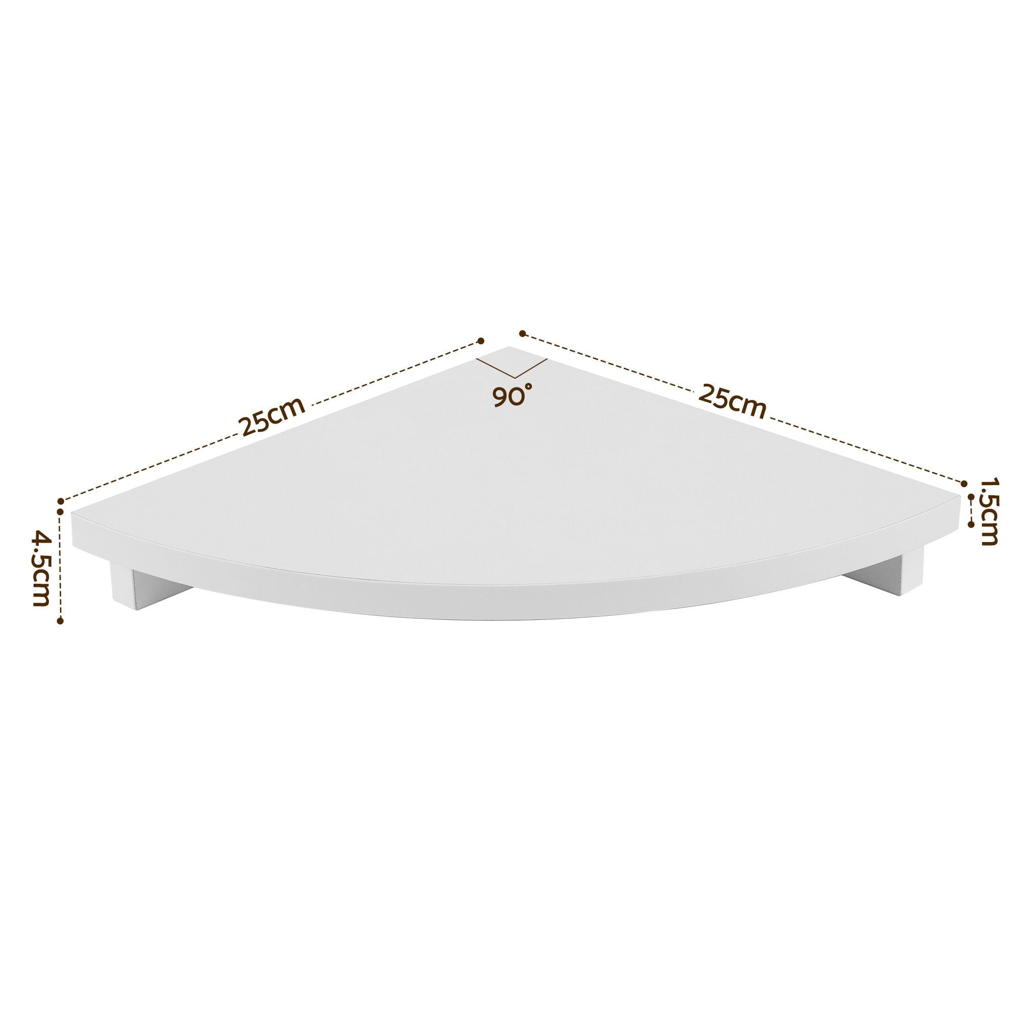 Corner Floating Wall Shelf Wall Mounted Display Rack Round Edge White 1pc - Furniture > Living Room > Bookcases & Shelves - Rivercity House & Home Co. (ABN 18 642 972 209) - Affordable Modern Furniture Australia