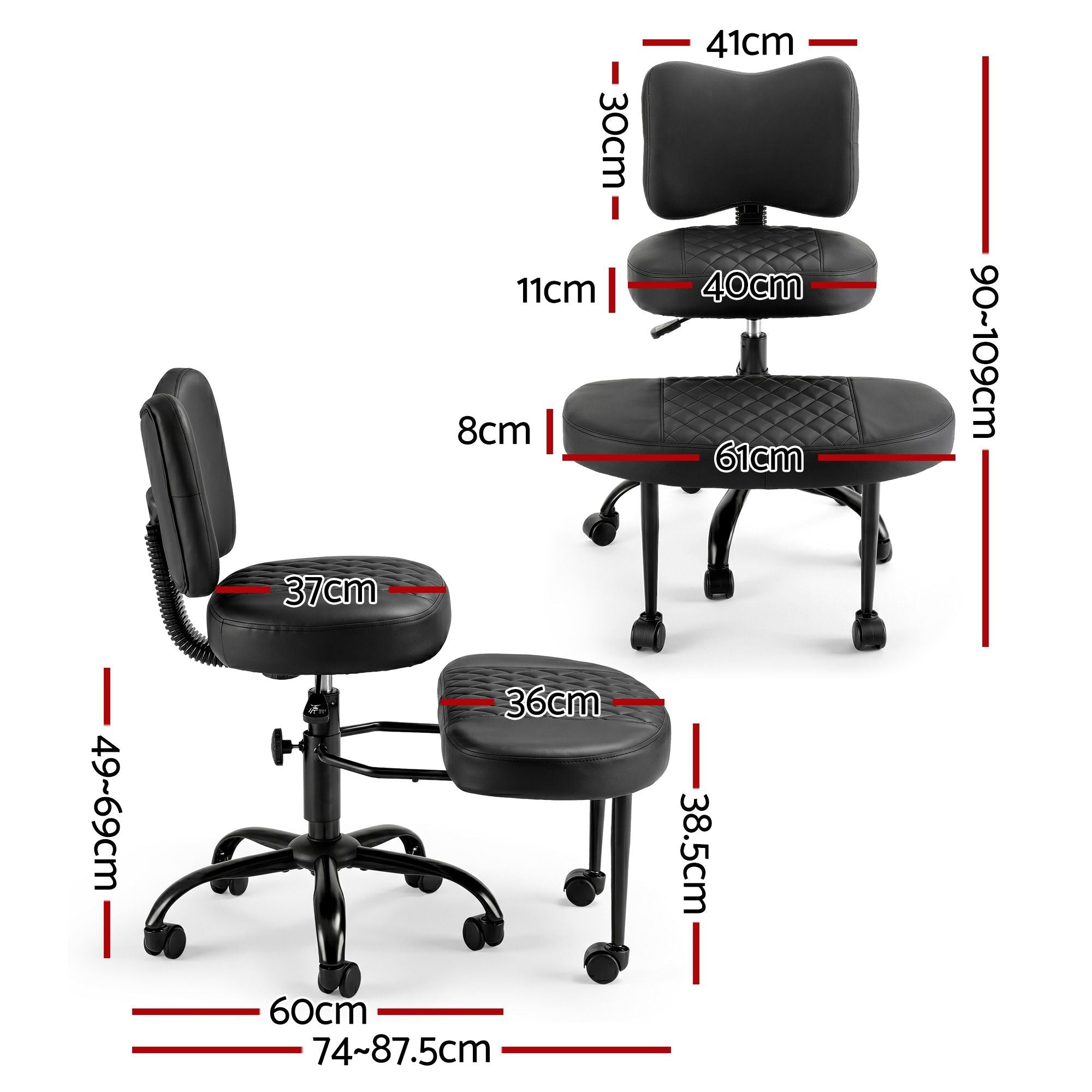 Cross Legged Kneeling Chair Adjustable Meditation Ergonomic Office Seat - Furniture > Office > Office & Desk Chairs - Rivercity House & Home Co. (ABN 18 642 972 209) - Affordable Modern Furniture Australia