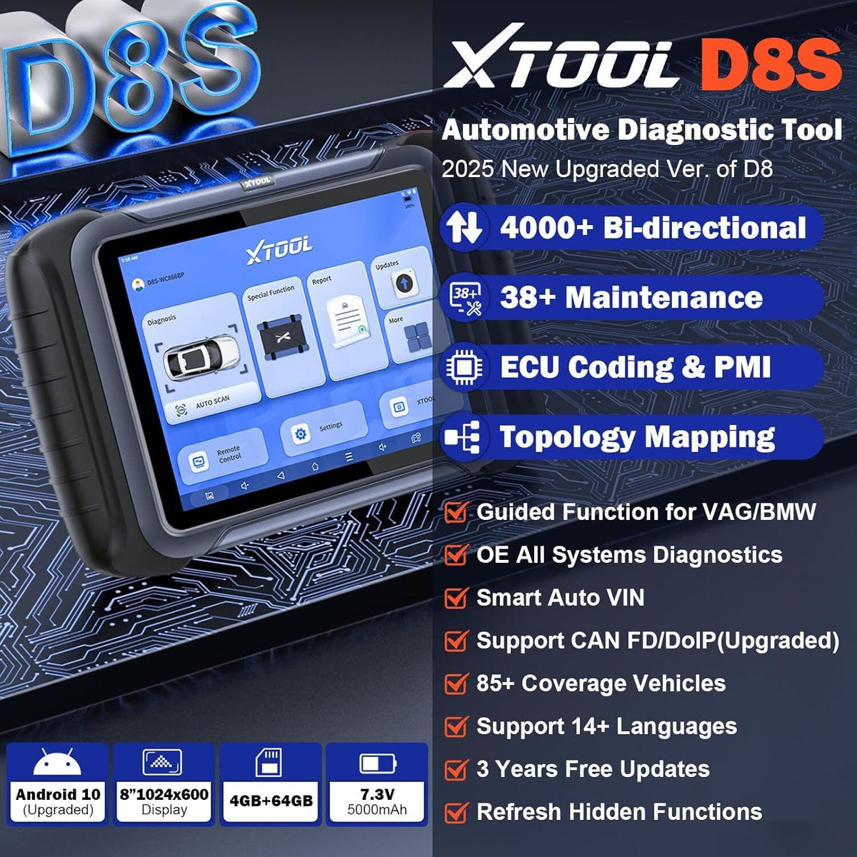 D8S OBD2 Scanner Diagnostic Tool 2025 Newest Version - Electronics > Printers > Scanners - Rivercity House & Home Co. (ABN 18 642 972 209) - Affordable Modern Furniture Australia
