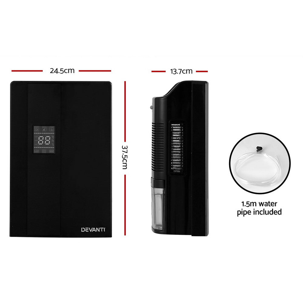 Dehumidifier 2L Air Purifier Black - Appliances > Aroma Diffusers & Humidifiers > Dehumidifiers - Rivercity House & Home Co. (ABN 18 642 972 209) - Affordable Modern Furniture Australia