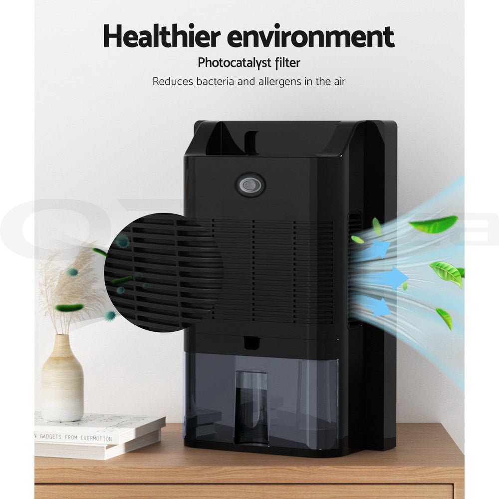 Dehumidifier 2L Air Purifier Black - Appliances > Aroma Diffusers & Humidifiers > Dehumidifiers - Rivercity House & Home Co. (ABN 18 642 972 209) - Affordable Modern Furniture Australia