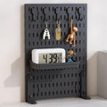 Desk Pegboard Organiser Kit with Hooks, Tray & Clamp Mount for Office, Gaming & Home Workspace - Black