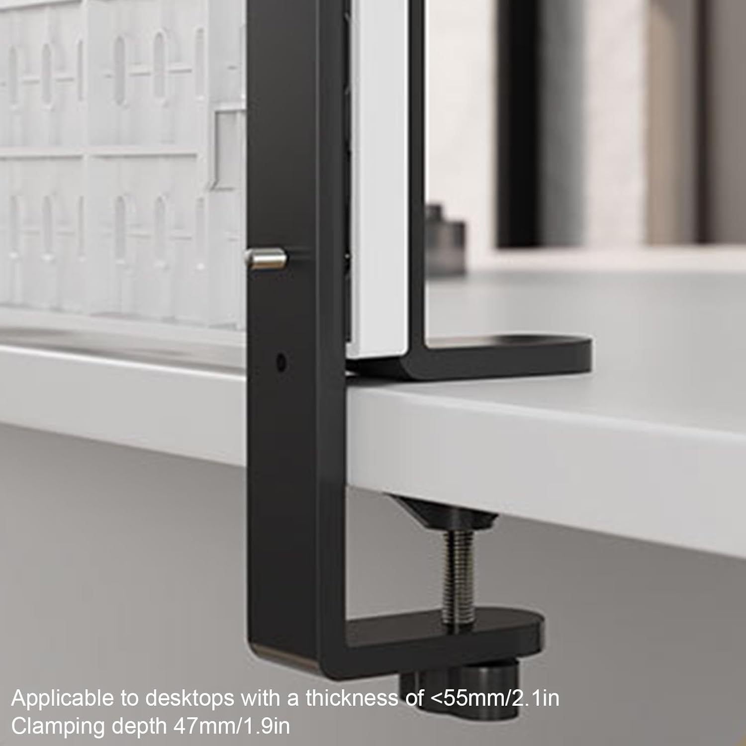 Desk Pegboard Organiser Kit with Hooks, Tray & Clamp Mount for Office, Gaming & Home Workspace - White - Home & Garden > Home Office Accessories > Desk Accessories - Rivercity House & Home Co. (ABN 18 642 972 209) - Affordable Modern Furniture Australia