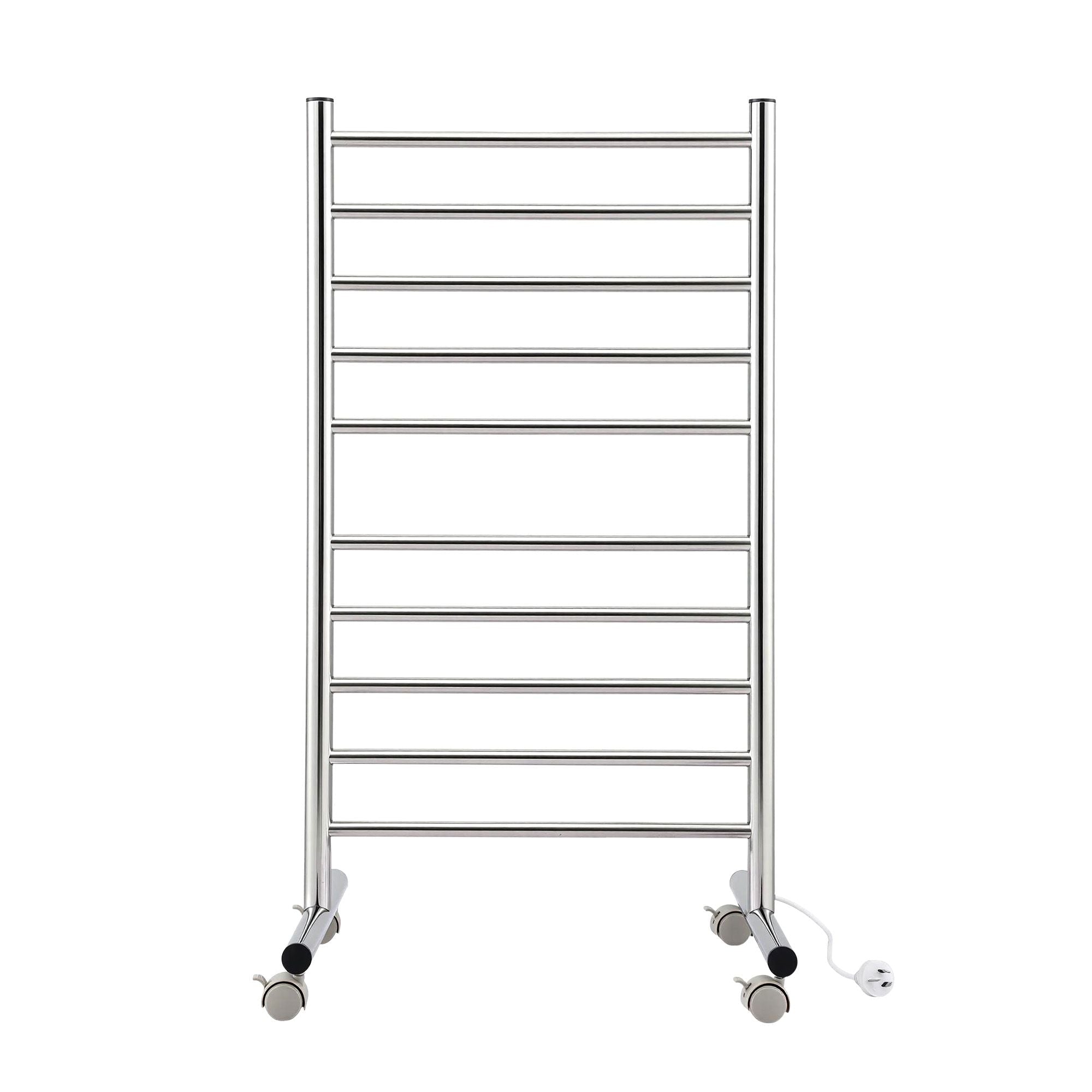 Devanti 10 - Bar Freestanding Heated Towel Rail 3 - 5 Mins Fast Heating Electric Towel Warmer for Bathroom Winter Drying Stainless Steel Plug In 100W - Home & Garden > Bathroom Accessories > Towel Racks & Holders - Rivercity House & Home Co. (ABN 18 642 972 209) - Affordable Modern Furniture Australia
