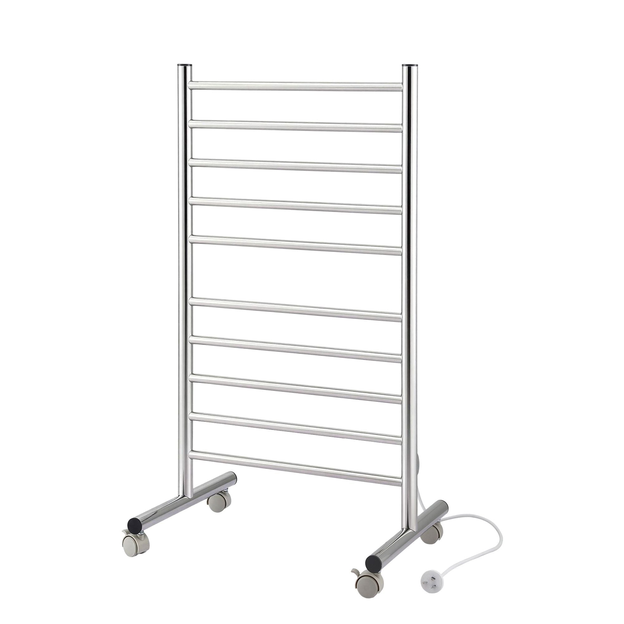 Devanti 10 - Bar Freestanding Heated Towel Rail 3 - 5 Mins Fast Heating Electric Towel Warmer for Bathroom Winter Drying Stainless Steel Plug In 100W - Home & Garden > Bathroom Accessories > Towel Racks & Holders - Rivercity House & Home Co. (ABN 18 642 972 209) - Affordable Modern Furniture Australia