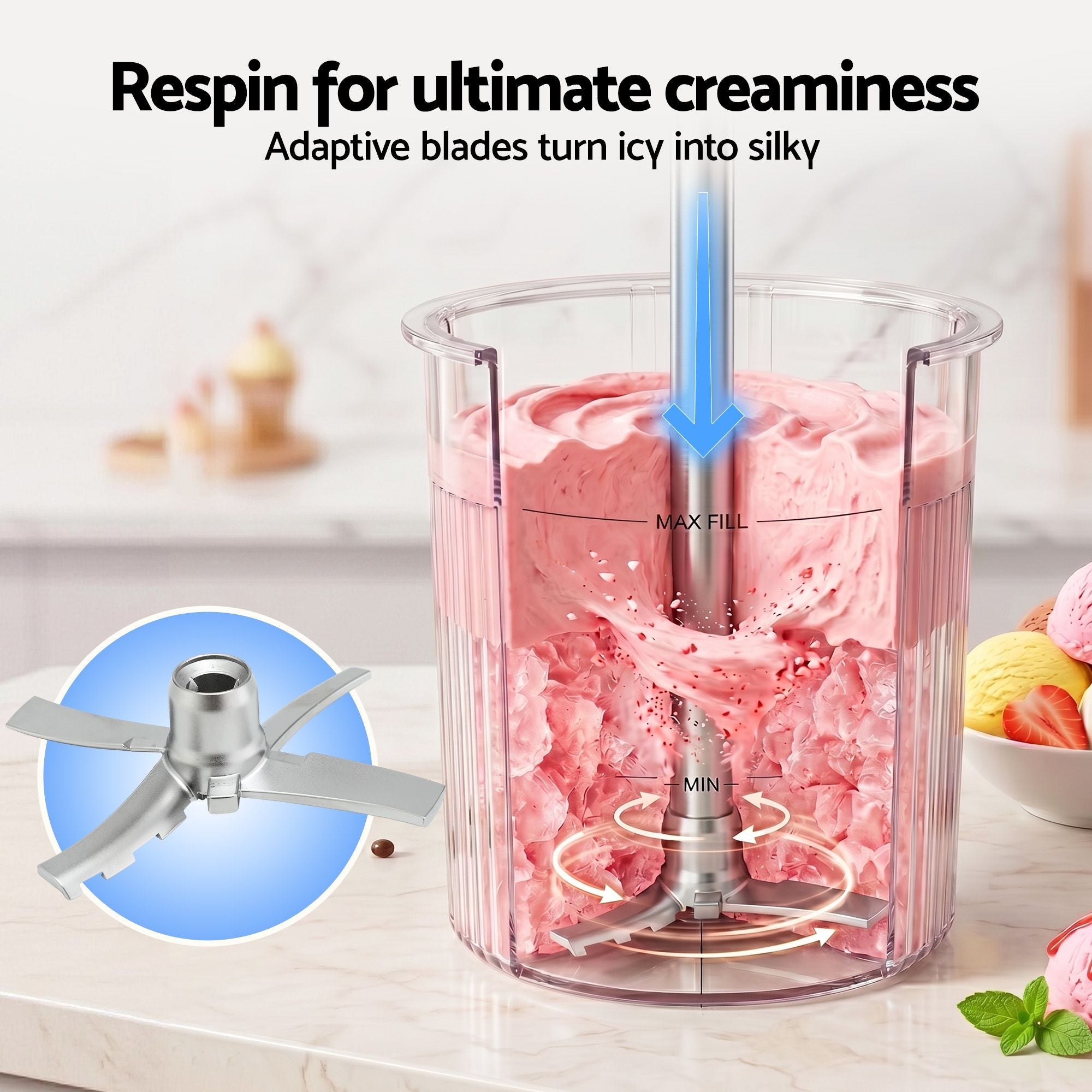 Devanti 10 - in - 1 Ice Cream Maker Machine Homemade Gelato Sorbet Smart Portion Control Custom Mix - Ins - Appliances > Kitchen Appliances > Ice Makers - Rivercity House & Home Co. (ABN 18 642 972 209) - Affordable Modern Furniture Australia