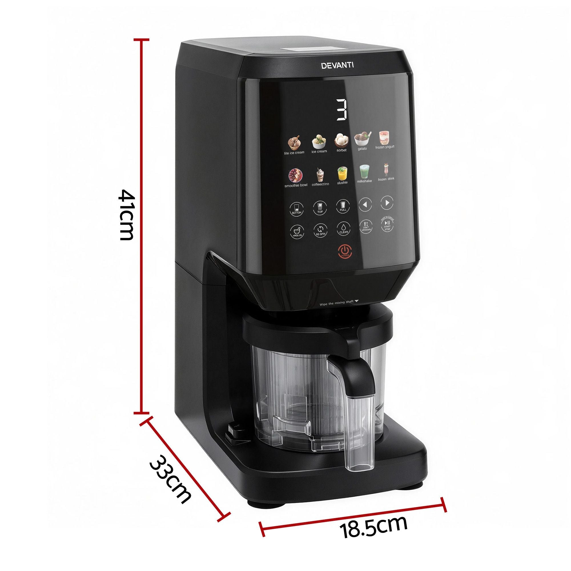 Devanti 10 - in - 1 Ice Cream Maker Machine Homemade Gelato Sorbet Smart Portion Control Custom Mix - Ins - Appliances > Kitchen Appliances > Ice Makers - Rivercity House & Home Co. (ABN 18 642 972 209) - Affordable Modern Furniture Australia