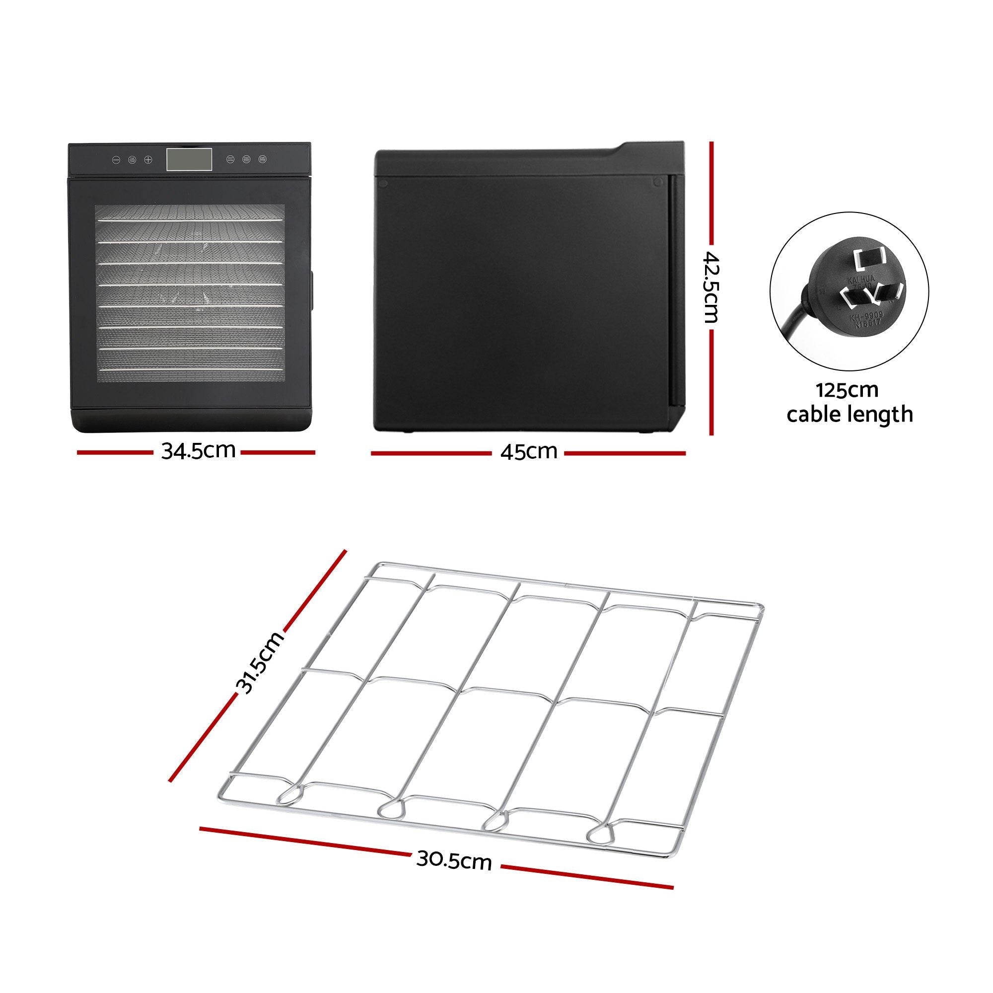Devanti 10 Trays Food Dehydrator with Stainless Steel Tray - Appliances > Kitchen Appliances > Food Dehydrators - Rivercity House & Home Co. (ABN 18 642 972 209) - Affordable Modern Furniture Australia