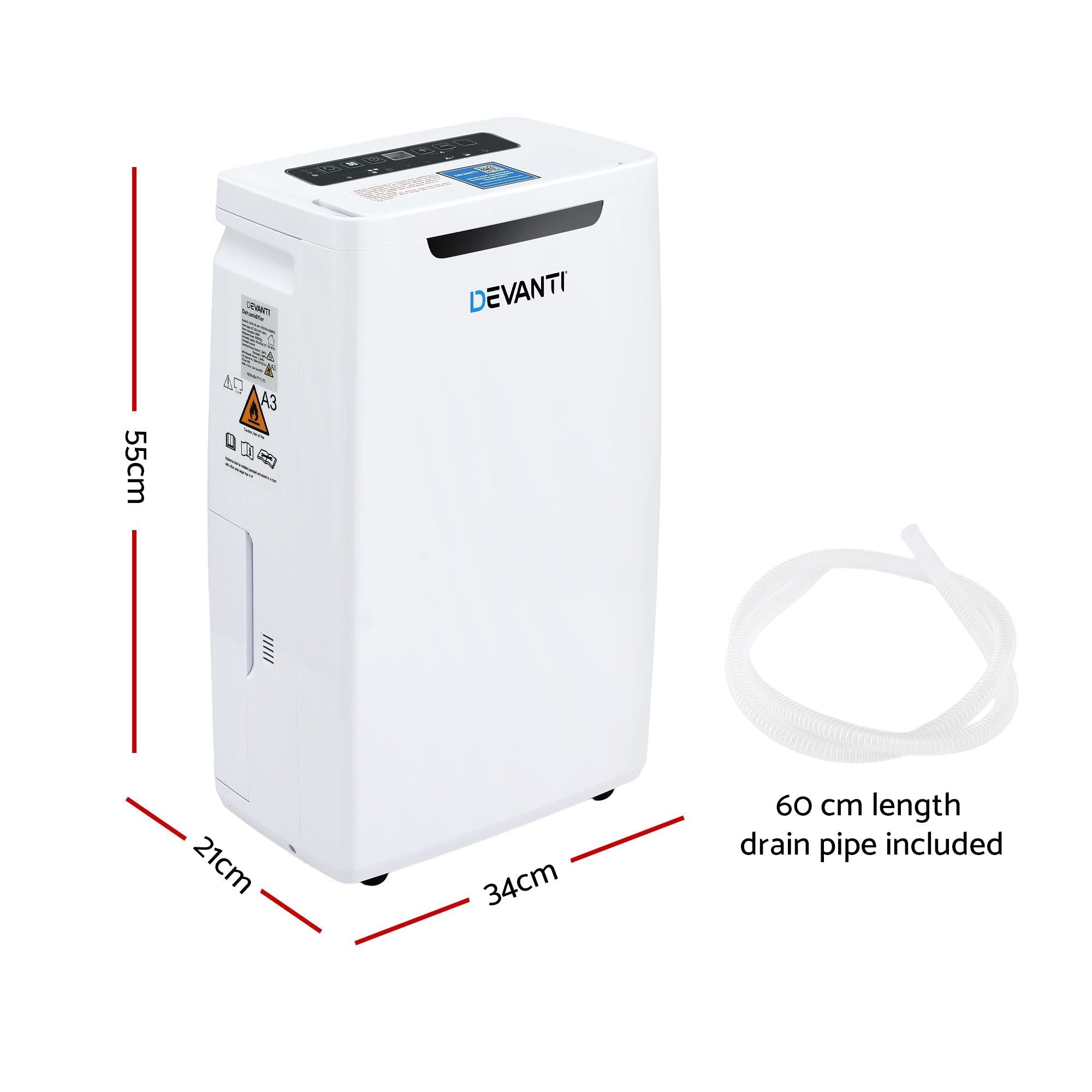 Devanti 16L Dehumidifier Portable Air Dryer Moisture Absorber 5.5L Water Tank Home - Appliances > Aroma Diffusers & Humidifiers > Dehumidifiers - Rivercity House & Home Co. (ABN 18 642 972 209) - Affordable Modern Furniture Australia