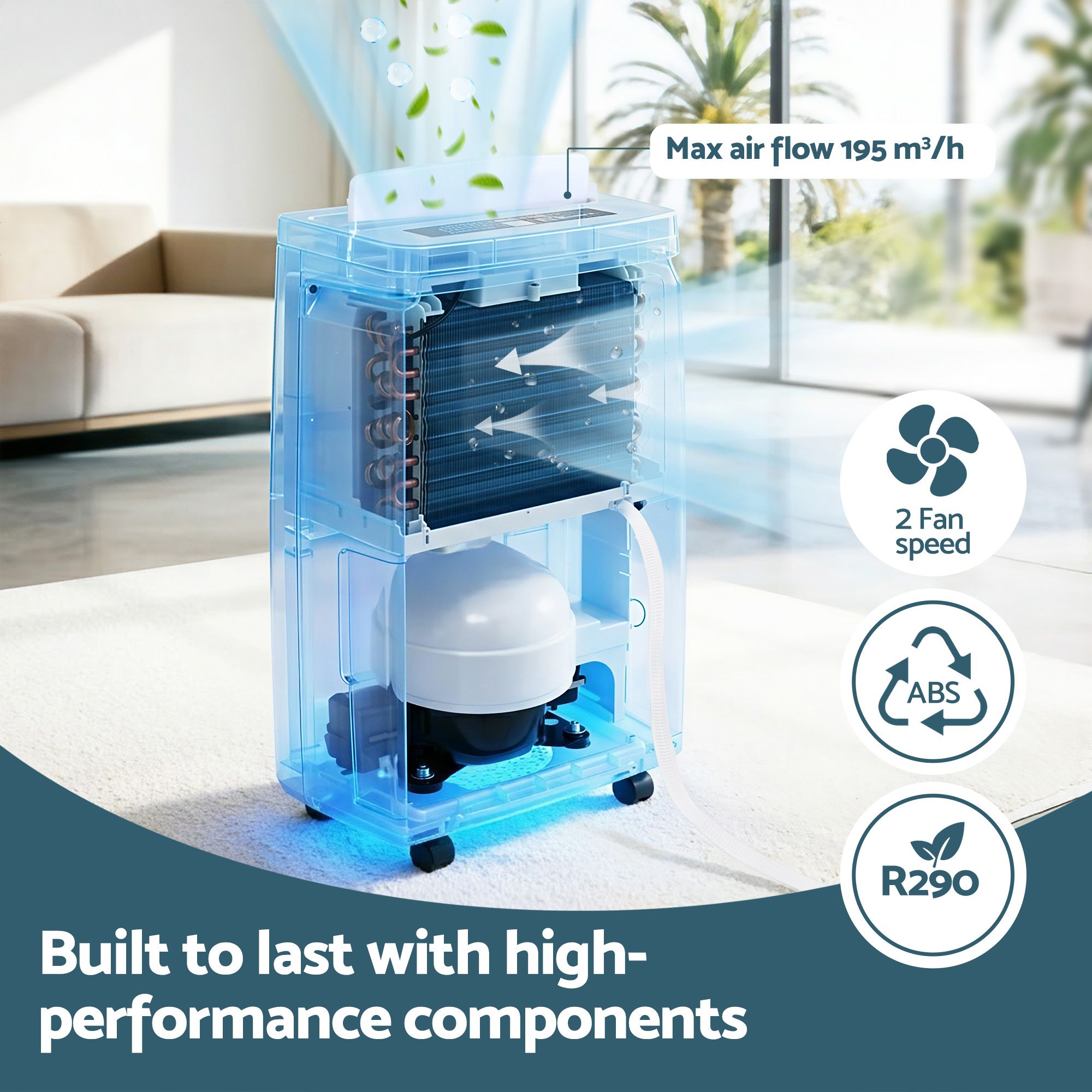 Devanti 16L Dehumidifier Portable Air Dryer Moisture Absorber 5.5L Water Tank Home - Appliances > Aroma Diffusers & Humidifiers > Dehumidifiers - Rivercity House & Home Co. (ABN 18 642 972 209) - Affordable Modern Furniture Australia