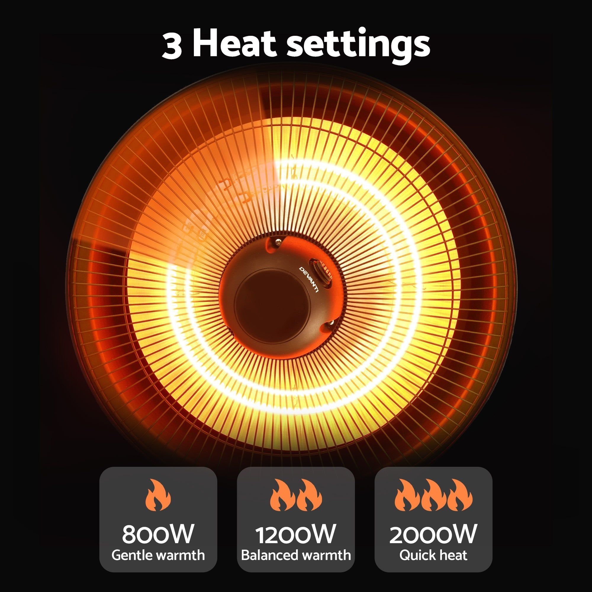 Devanti 2000W Electric Patio Heater Ceiling Mounted Hanging Heaters Remote - Appliances > Heaters > Patio Heaters - Rivercity House & Home Co. (ABN 18 642 972 209) - Affordable Modern Furniture Australia
