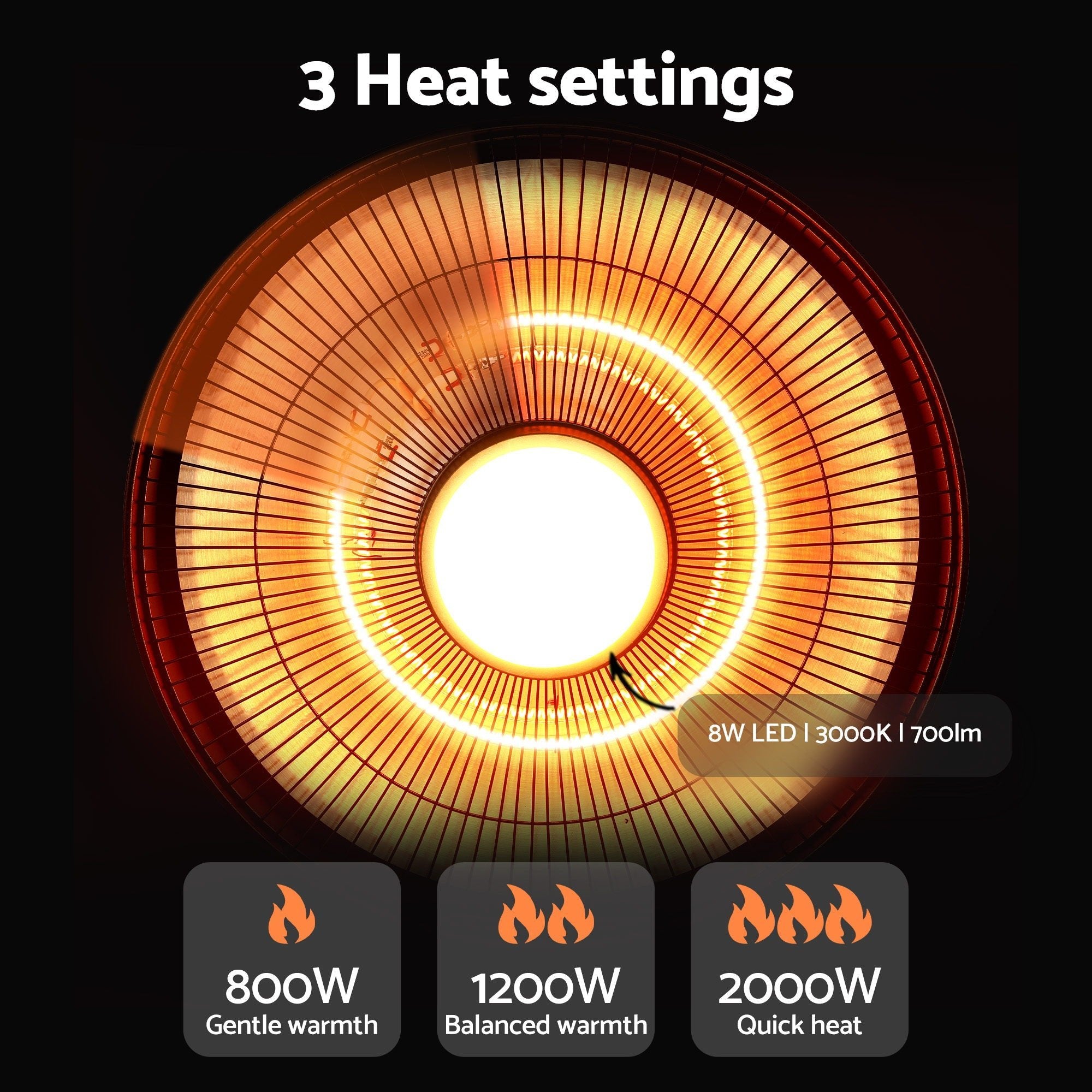 Devanti 2000W Outdoor Electric Patio Heater Ceiling Mount with LED Light Remote - Appliances > Heaters > Patio Heaters - Rivercity House & Home Co. (ABN 18 642 972 209) - Affordable Modern Furniture Australia