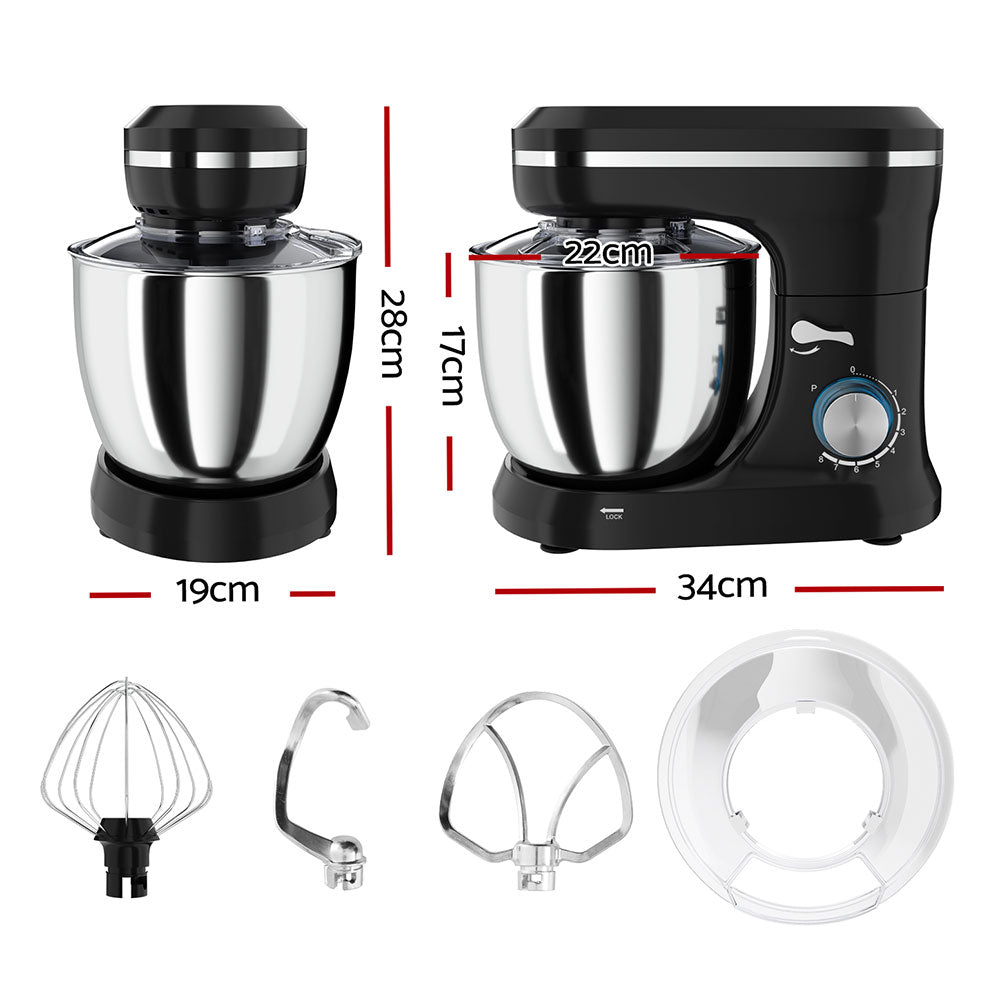 Devanti 3in1 Stand Mixer 8 Speed 5L Mix Master 400W Black - Appliances > Kitchen Appliances - Rivercity House & Home Co. (ABN 18 642 972 209) - Affordable Modern Furniture Australia