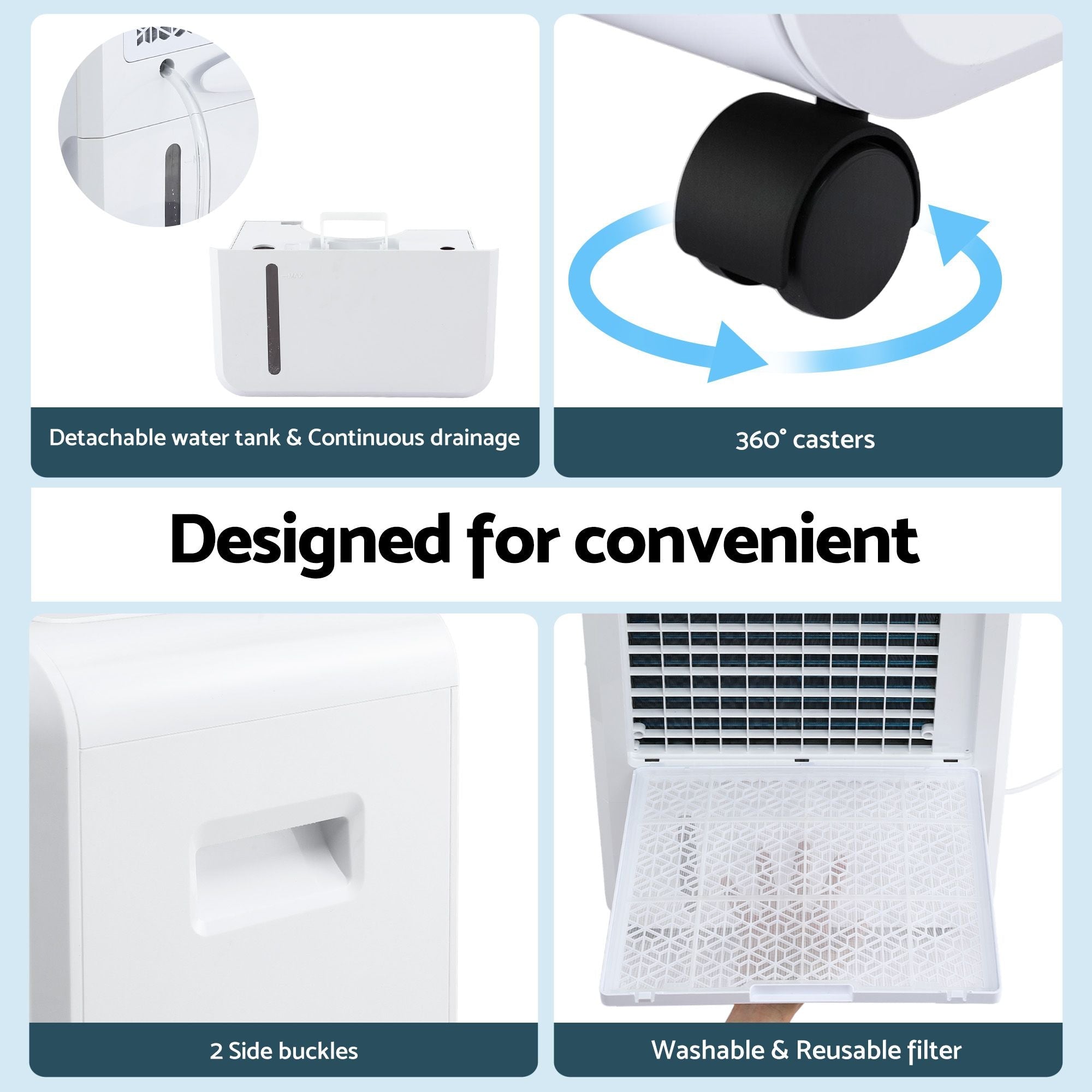 Devanti 70L Dehumidifier Commercial Moisture Absorber Air Dryer 8.5L Water Tank - Appliances > Aroma Diffusers & Humidifiers > Dehumidifiers - Rivercity House & Home Co. (ABN 18 642 972 209) - Affordable Modern Furniture Australia