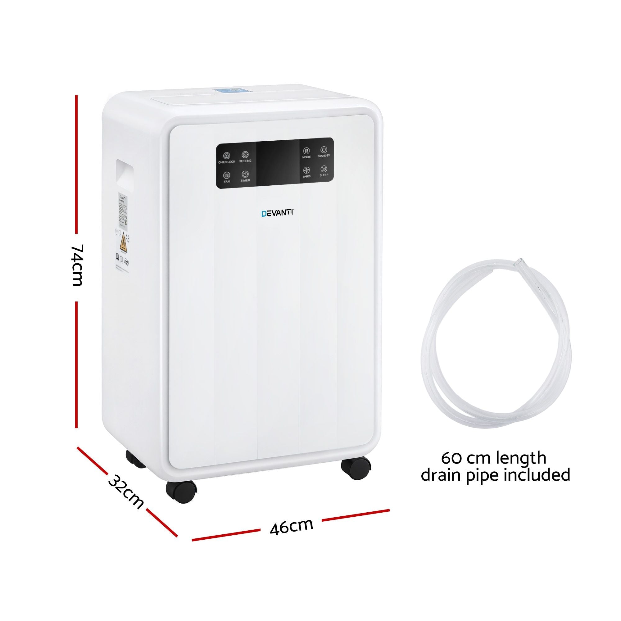Devanti 70L Dehumidifier Commercial Moisture Absorber Air Dryer 8.5L Water Tank - Appliances > Aroma Diffusers & Humidifiers > Dehumidifiers - Rivercity House & Home Co. (ABN 18 642 972 209) - Affordable Modern Furniture Australia