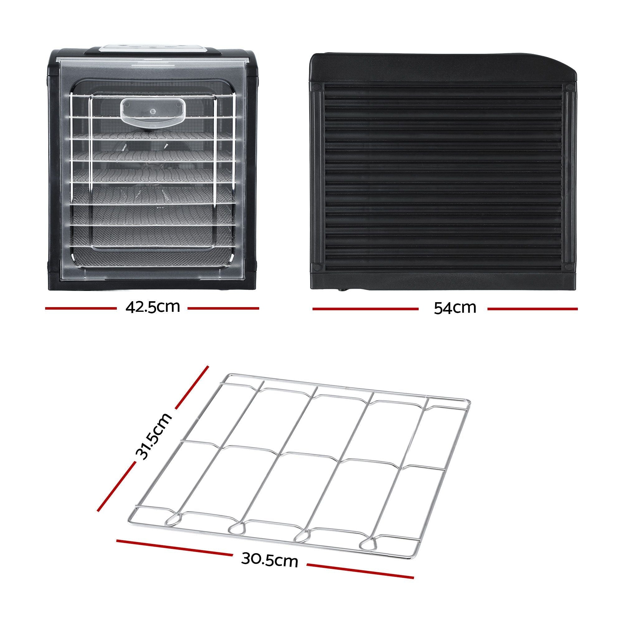 Devanti 9 Trays Food Dehydrator with Hanging Stainless Steel Tray - Appliances > Kitchen Appliances > Food Dehydrators - Rivercity House & Home Co. (ABN 18 642 972 209) - Affordable Modern Furniture Australia