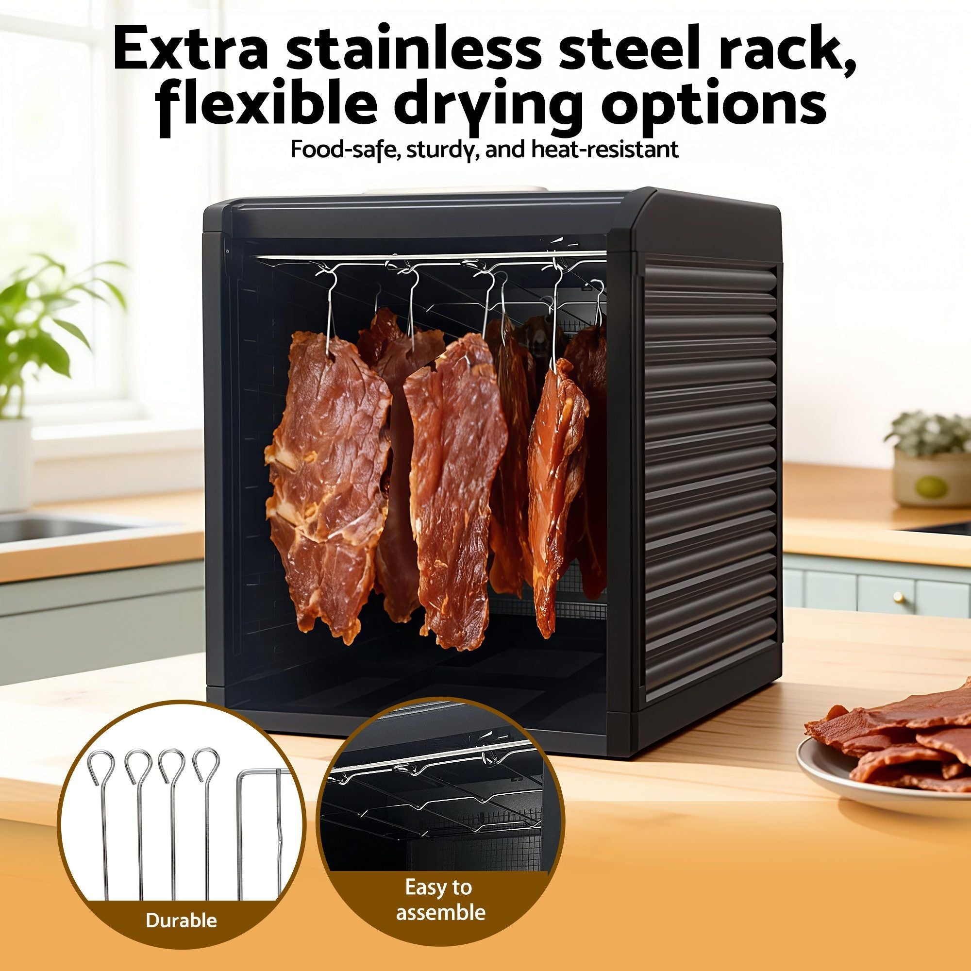 Devanti 9 Trays Food Dehydrator with Hanging Stainless Steel Tray - Appliances > Kitchen Appliances > Food Dehydrators - Rivercity House & Home Co. (ABN 18 642 972 209) - Affordable Modern Furniture Australia