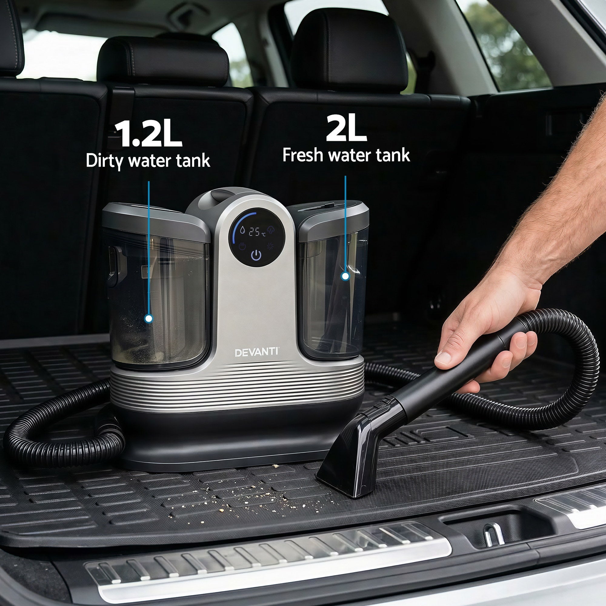 Devanti Carpet Washer Handheld Vacuum Cleaner 1700W 11kpa Rapid Heating Black - Appliances > Vacuum Cleaners > Stick Vacuums - Rivercity House & Home Co. (ABN 18 642 972 209) - Affordable Modern Furniture Australia