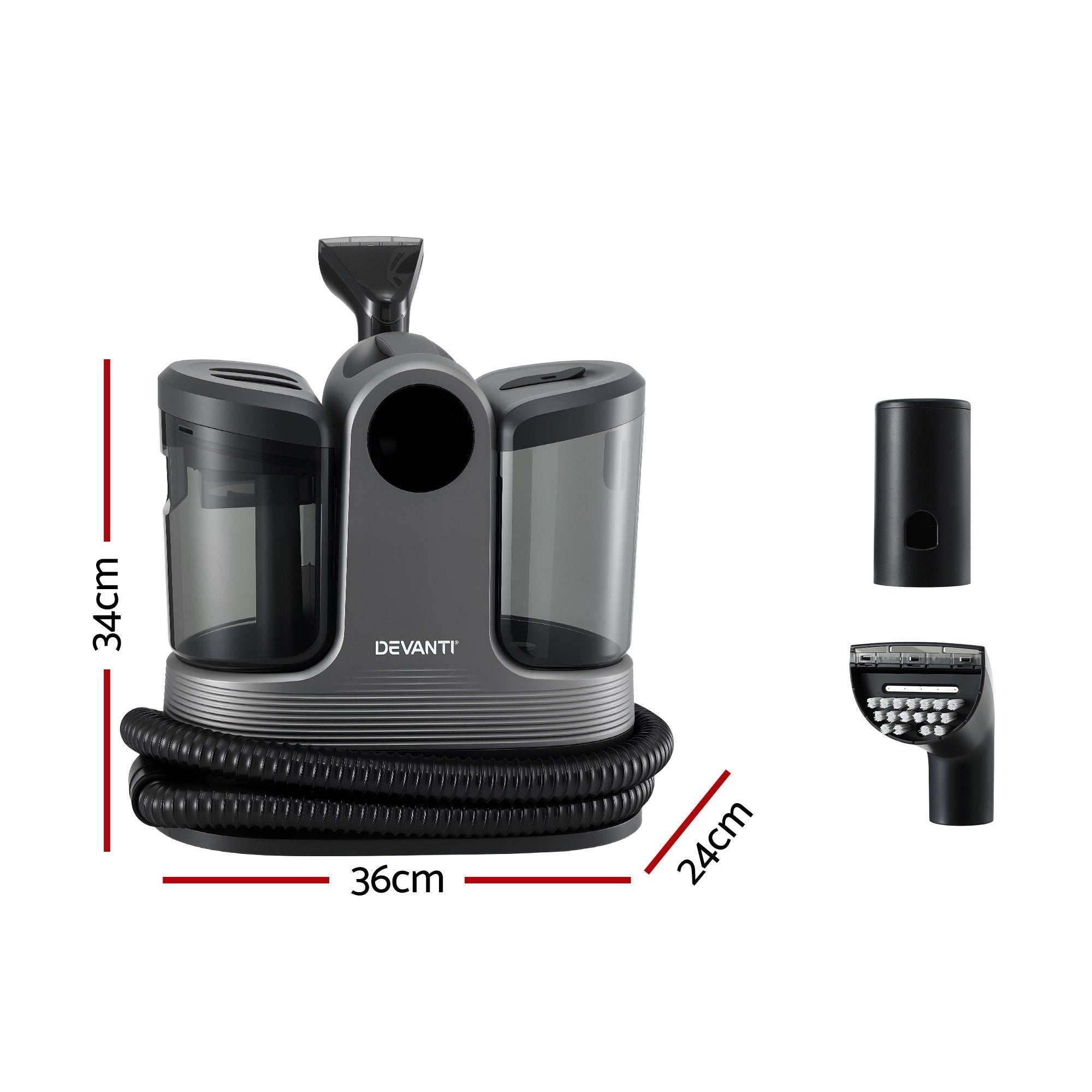 Devanti Carpet Washer Handheld Vacuum Cleaner 1700W 11kpa Rapid Heating Black - Appliances > Vacuum Cleaners > Stick Vacuums - Rivercity House & Home Co. (ABN 18 642 972 209) - Affordable Modern Furniture Australia