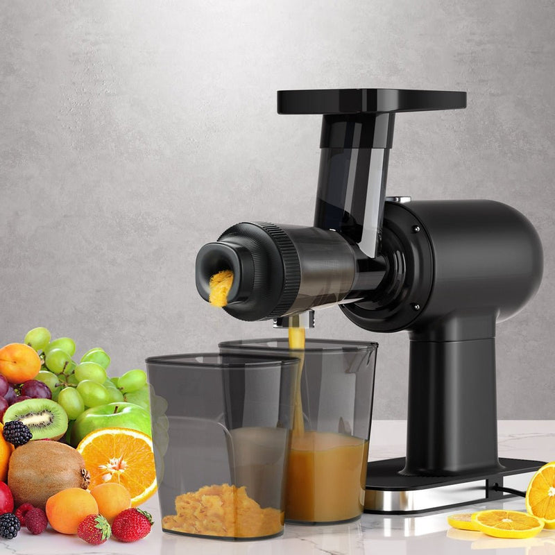 Devanti Cold Press Slow Juicer Fruit Juice Extractor 160W Black - Appliances > Kitchen Appliances - Rivercity House & Home Co. (ABN 18 642 972 209) - Affordable Modern Furniture Australia