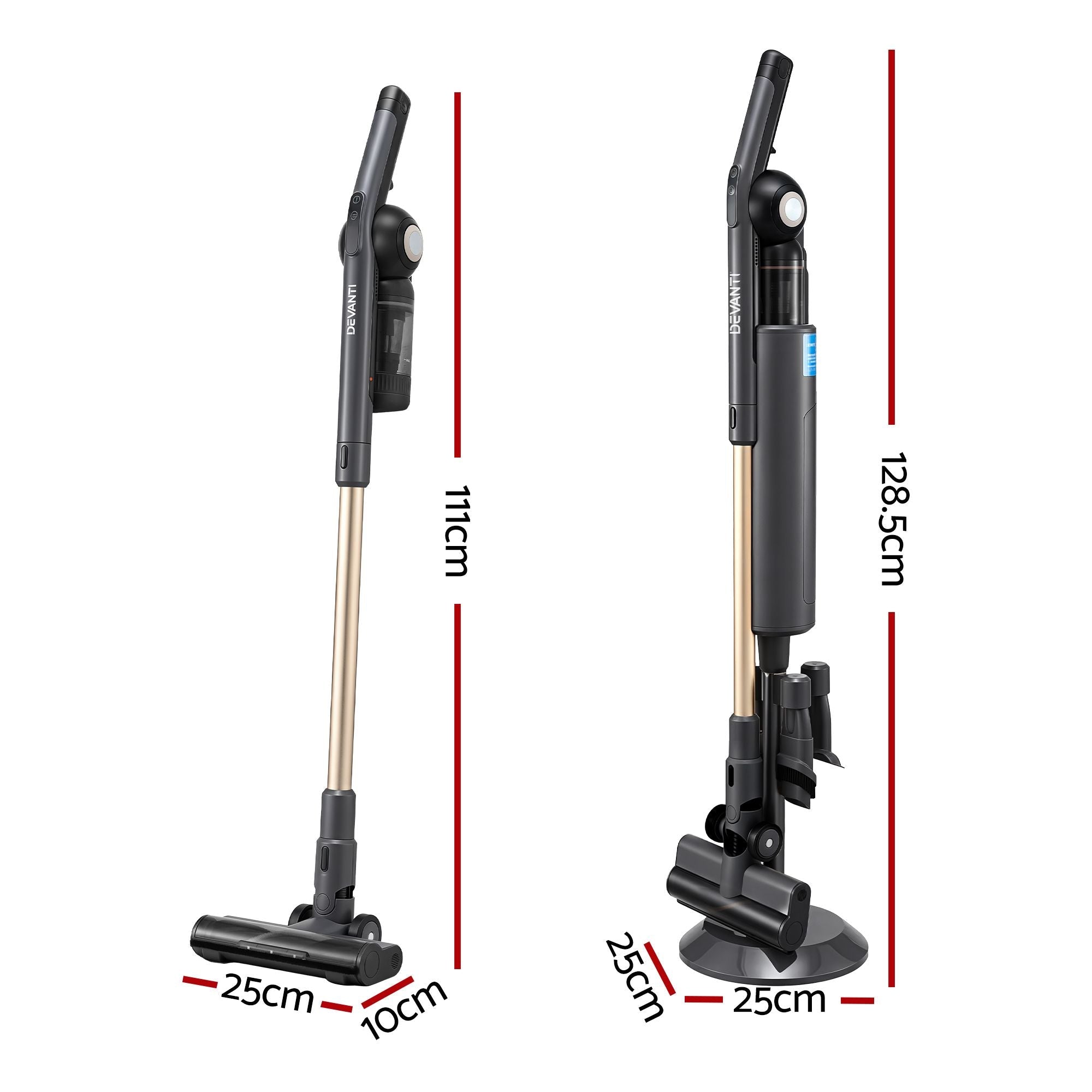 Devanti Cordless Vacuum Cleaner with Auto - Empty Dust Station, 18kPa Powerful Suction 1.05kg Lightweight 40Mins Runtime 3 - Speed LED Floor Head Washable HEPA Filter Stick Vacuum, Grey - Appliances > Vacuum Cleaners > Vacuum Cleaner Accessories - Rivercity House & Home Co. (ABN 18 642 972 209) - Affordable Modern Furniture Australia