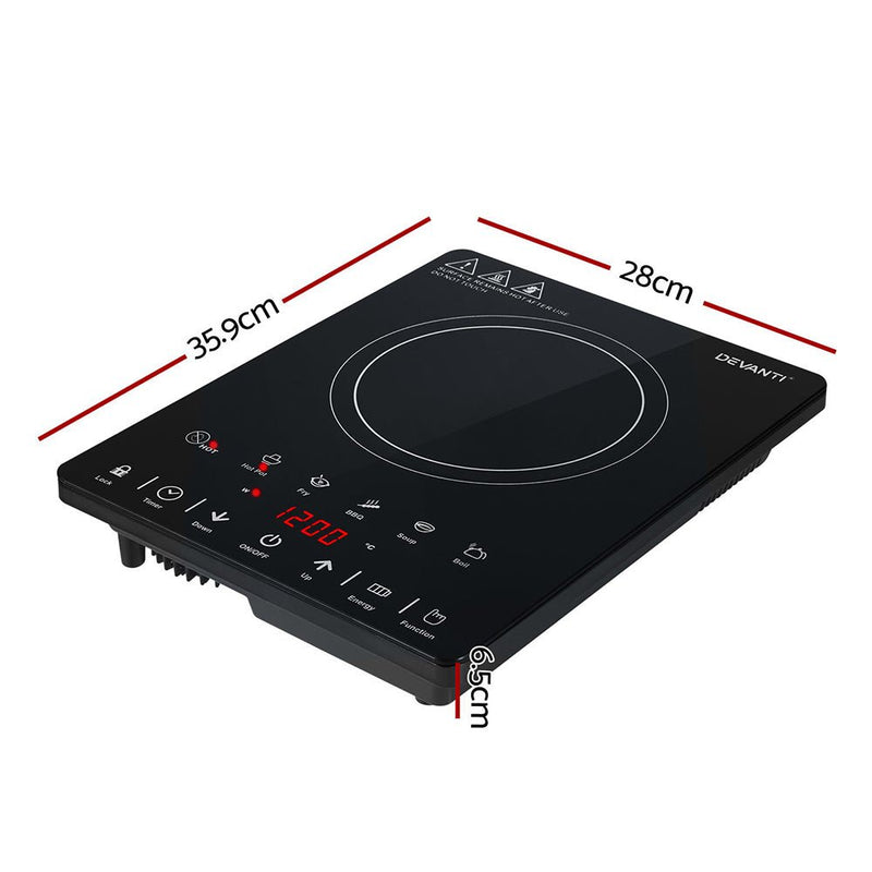 Devanti Electric Ceramic Cooktop 30cm - Appliances > Kitchen Appliances - Rivercity House & Home Co. (ABN 18 642 972 209) - Affordable Modern Furniture Australia