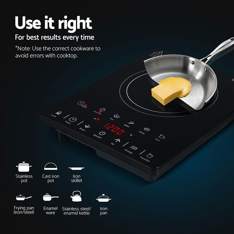 Devanti Electric Ceramic Cooktop 30cm - Appliances > Kitchen Appliances - Rivercity House & Home Co. (ABN 18 642 972 209) - Affordable Modern Furniture Australia