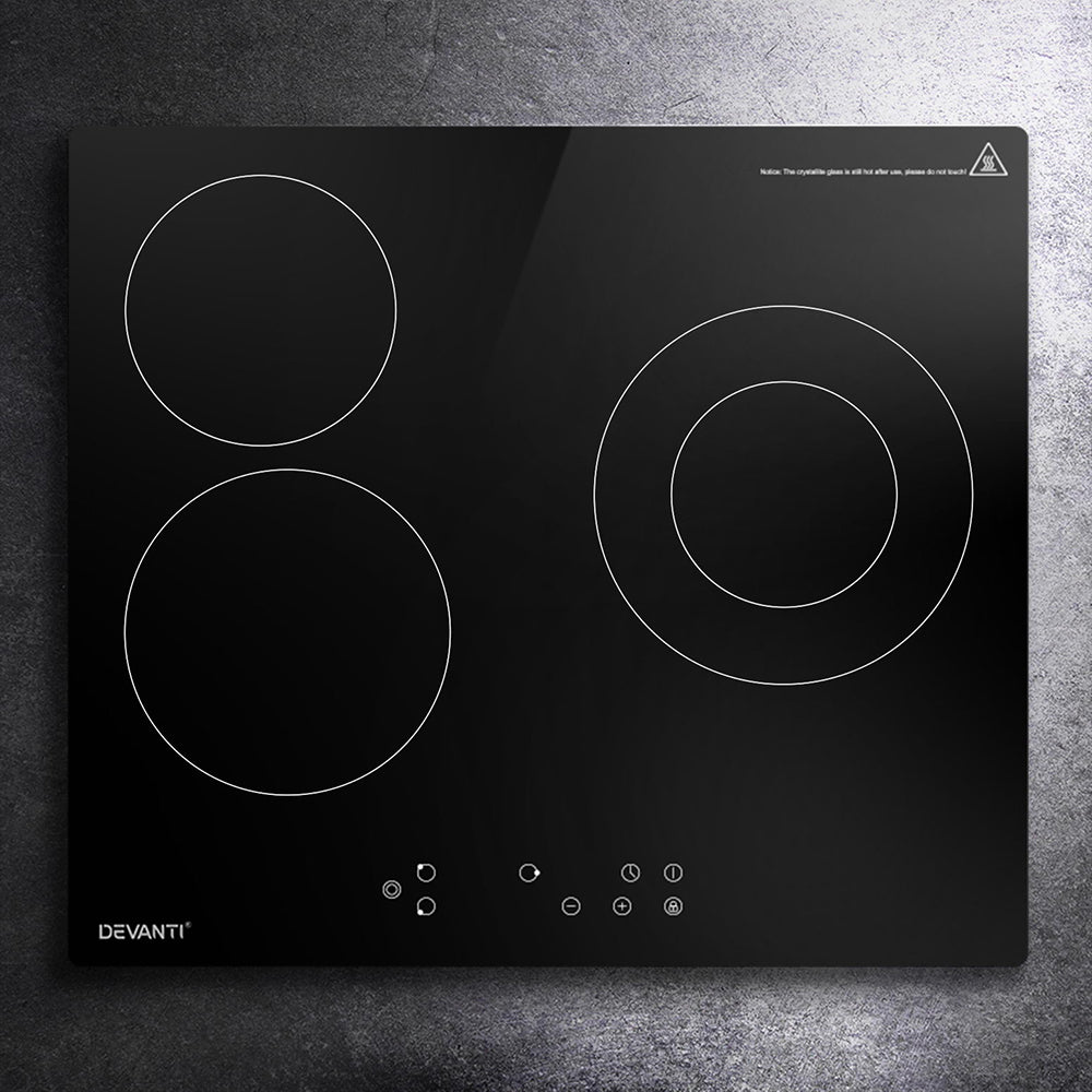 Devanti Electric Ceramic Cooktop 60cm Kitchen Cooker 4 Burner Hob Touch Control 5200W - Appliances > Kitchen Appliances - Rivercity House & Home Co. (ABN 18 642 972 209) - Affordable Modern Furniture Australia