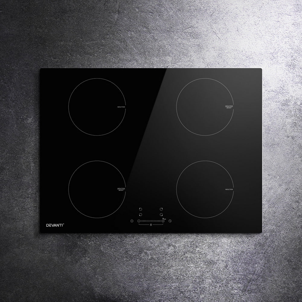 Devanti Electric Induction Cooktop 70cm Ceramic 4 Zones Stove Cook Top Hot Plate 7000W - Appliances > Kitchen Appliances - Rivercity House & Home Co. (ABN 18 642 972 209) - Affordable Modern Furniture Australia