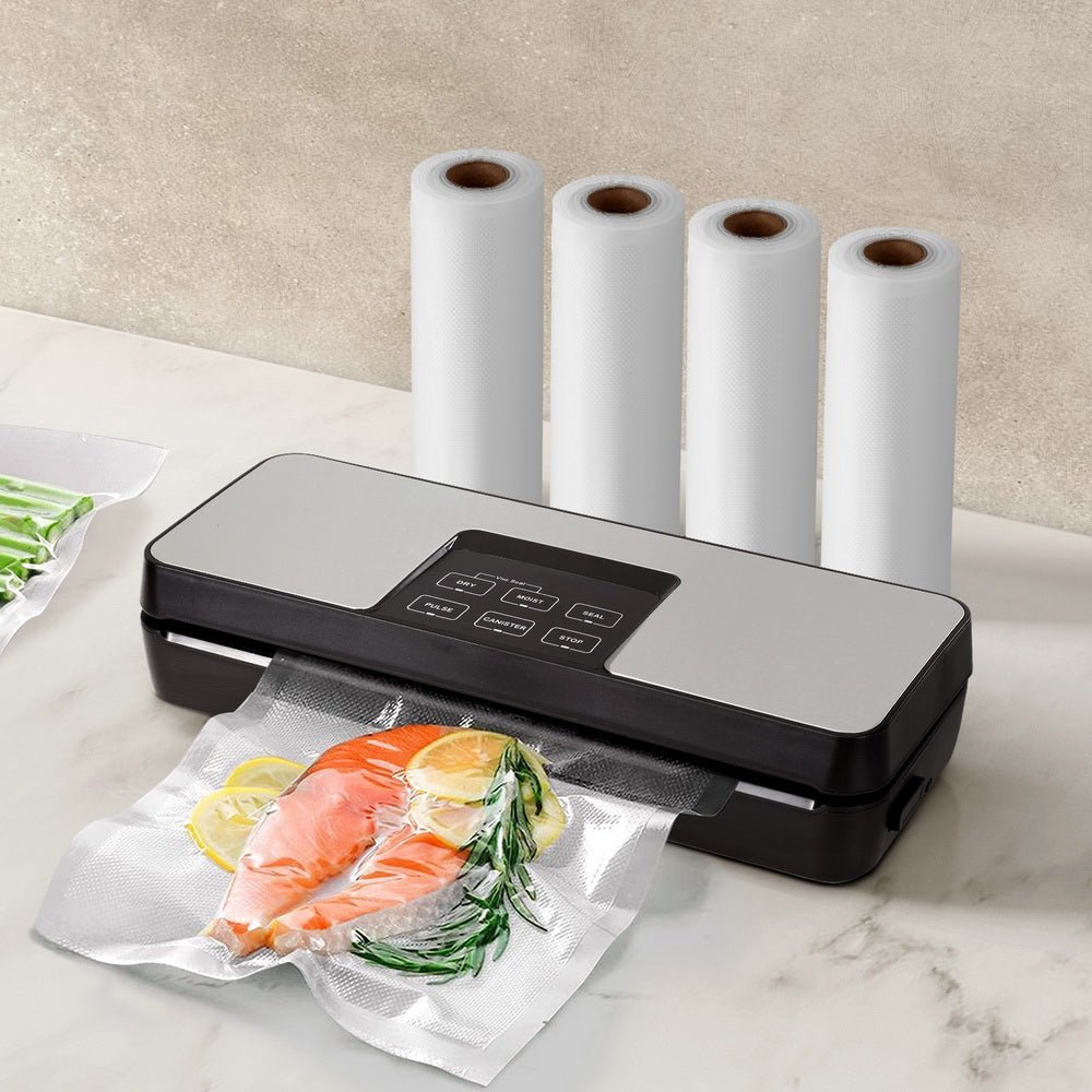 Devanti Food Vacuum Sealer Machine Auto Seal Cutter 5 Modes Storage Bags 4 Rolls - Appliances > Kitchen Appliances - Rivercity House & Home Co. (ABN 18 642 972 209) - Affordable Modern Furniture Australia