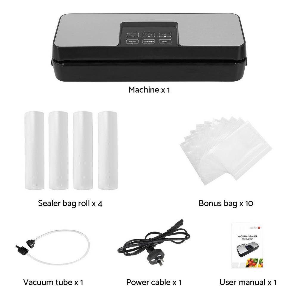 Devanti Food Vacuum Sealer Machine Auto Seal Cutter 5 Modes Storage Bags 4 Rolls - Appliances > Kitchen Appliances - Rivercity House & Home Co. (ABN 18 642 972 209) - Affordable Modern Furniture Australia