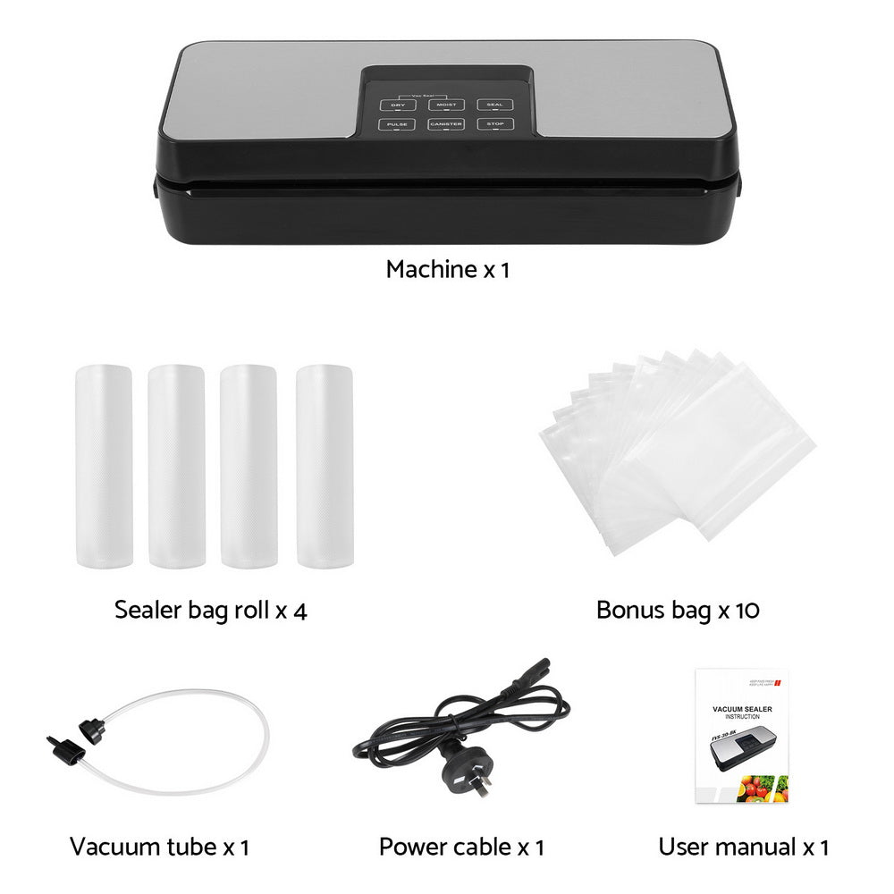 Devanti Food Vacuum Sealer Machine Auto Seal Cutter 5 Modes Storage Bags 4 Rolls - Appliances > Kitchen Appliances - Rivercity House & Home Co. (ABN 18 642 972 209) - Affordable Modern Furniture Australia