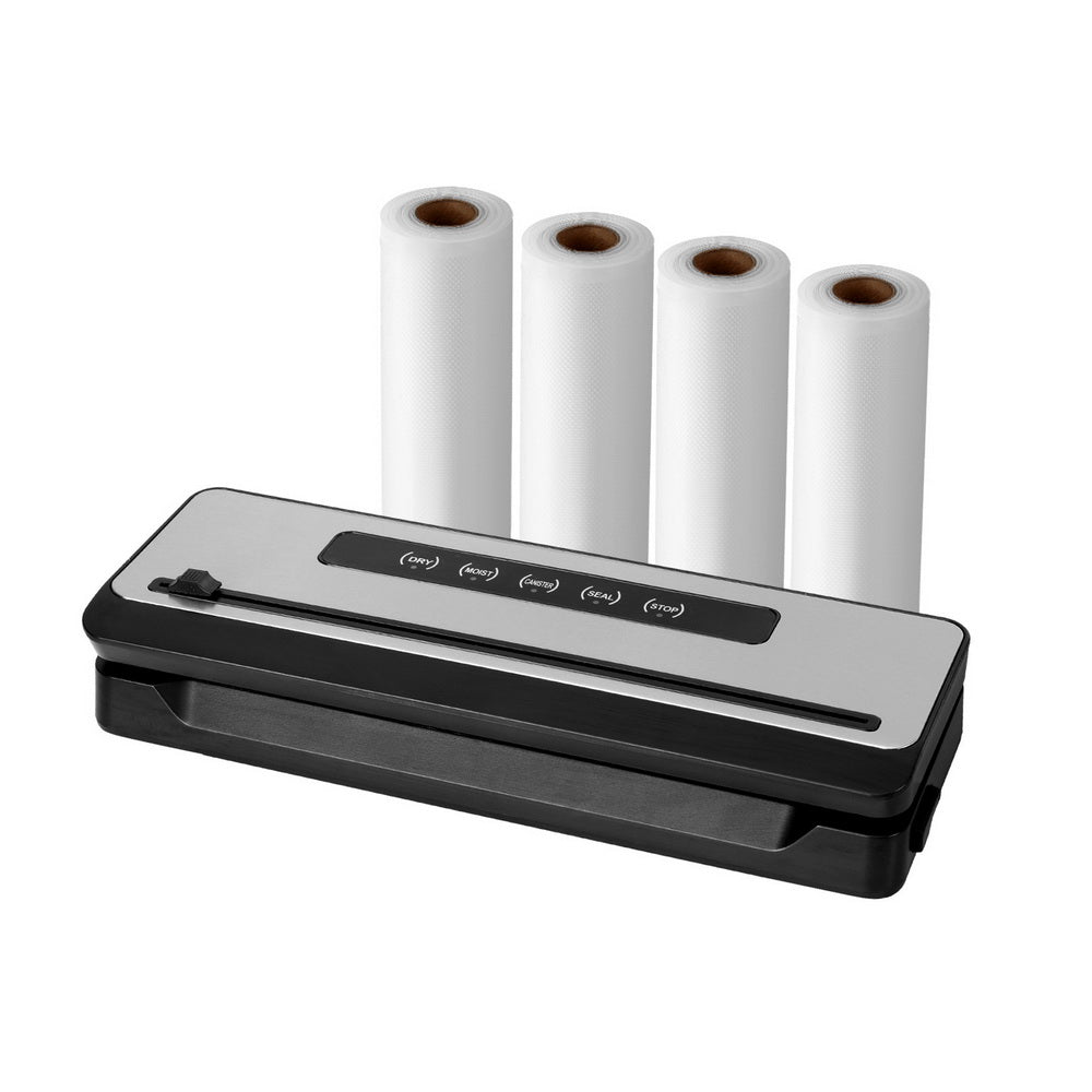 Devanti Food Vacuum Sealer Machine Sealing Cutter 5 Modes Storage Bags 4 Rolls - Appliances > Kitchen Appliances - Rivercity House & Home Co. (ABN 18 642 972 209) - Affordable Modern Furniture Australia