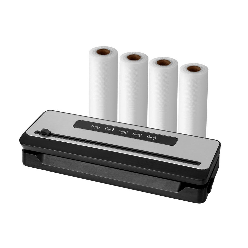 Devanti Food Vacuum Sealer Machine Sealing Cutter 5 Modes Storage Bags 4 Rolls - Appliances > Kitchen Appliances - Rivercity House & Home Co. (ABN 18 642 972 209) - Affordable Modern Furniture Australia