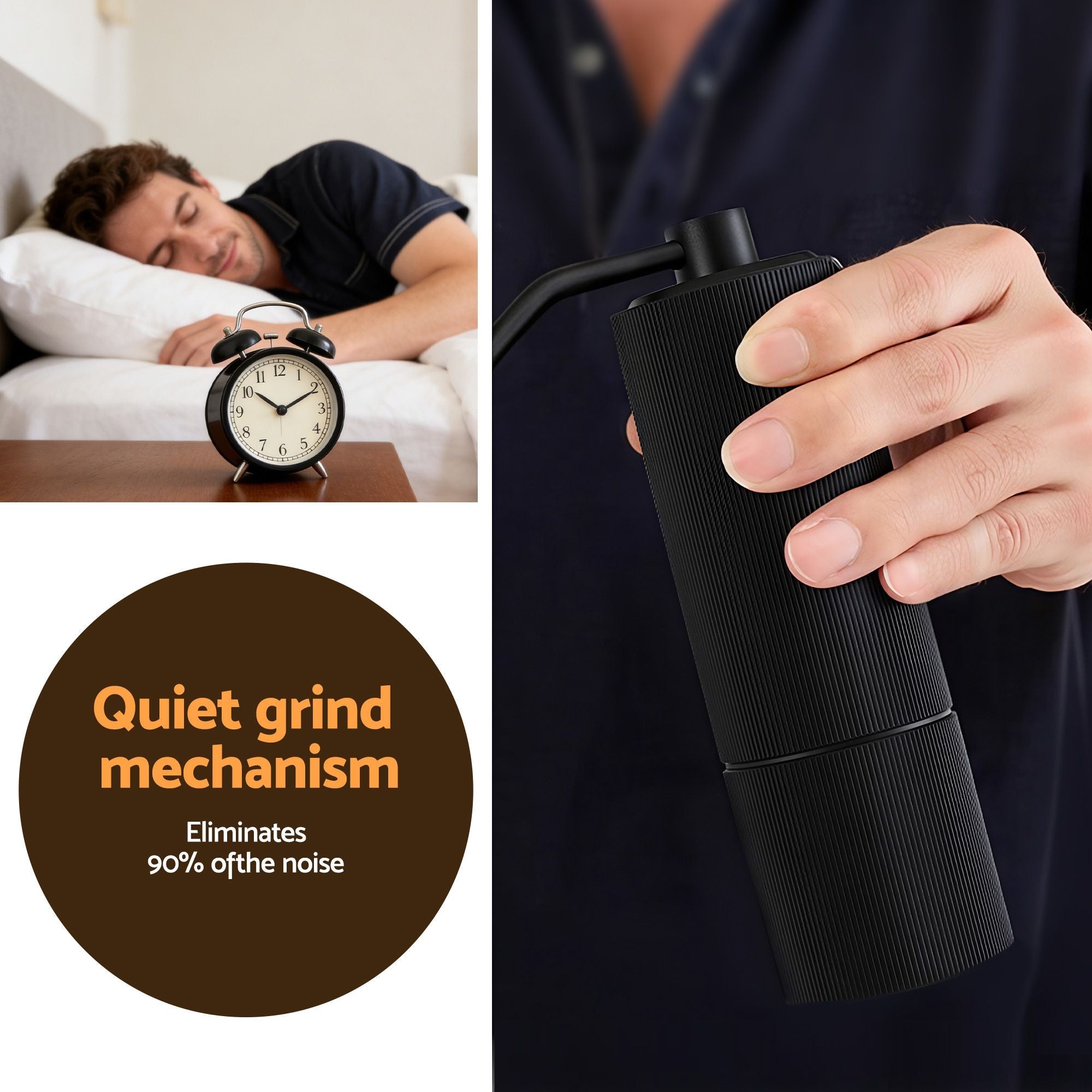 Devanti Manual Coffee Grinder with 24 Adjustable Settings | Hand Coffee Bean Burr Mill for Espresso French Press | Portable Stainless Steel Quiet Grinder with Storage Bag for Travel Camping, Black - Appliances > Kitchen Appliances > Coffee Machines & Accessories - Rivercity House & Home Co. (ABN 18 642 972 209) - Affordable Modern Furniture Australia